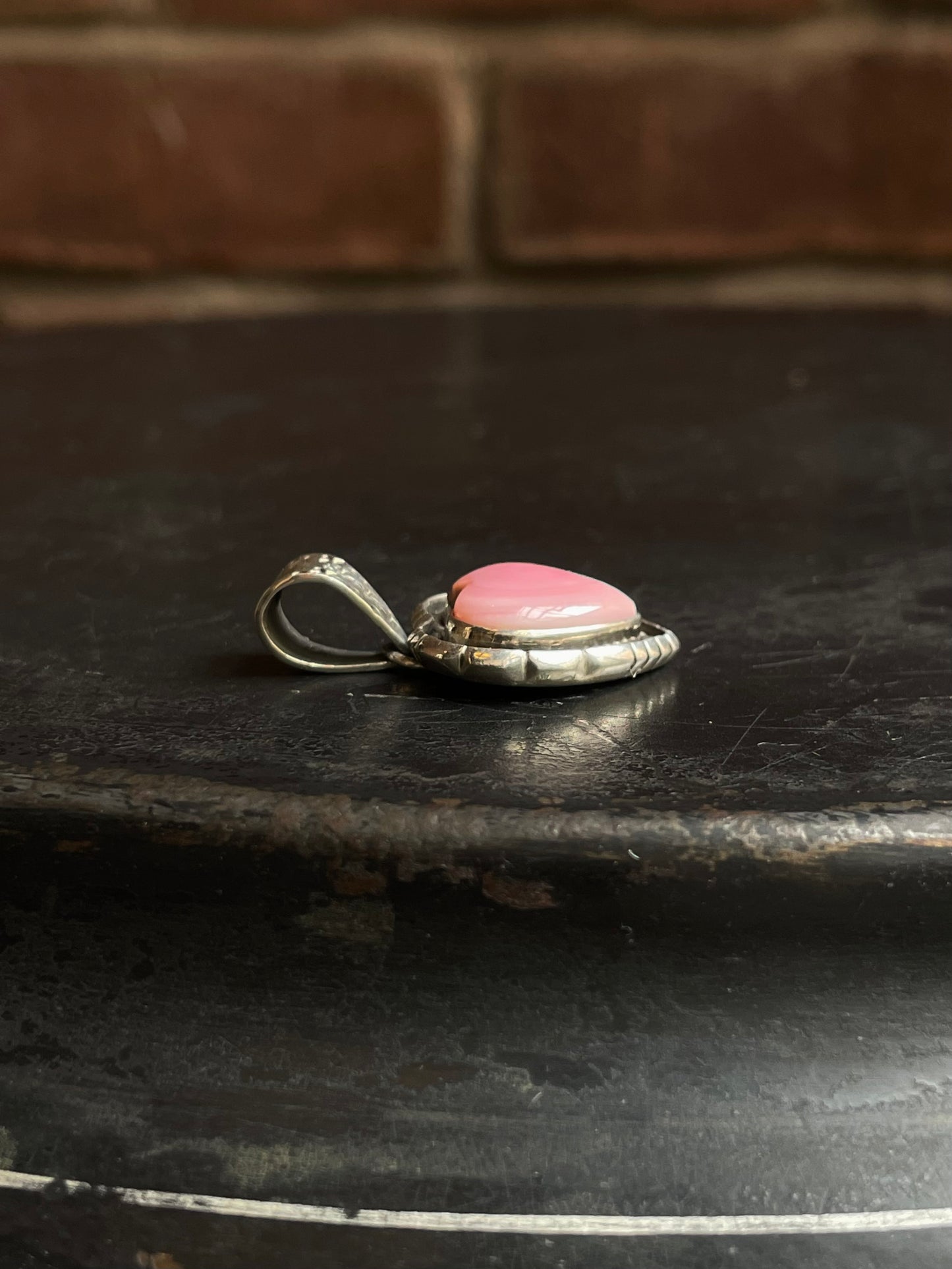 Pink Conch Heart Pendant | 925 Sterling Silver E959