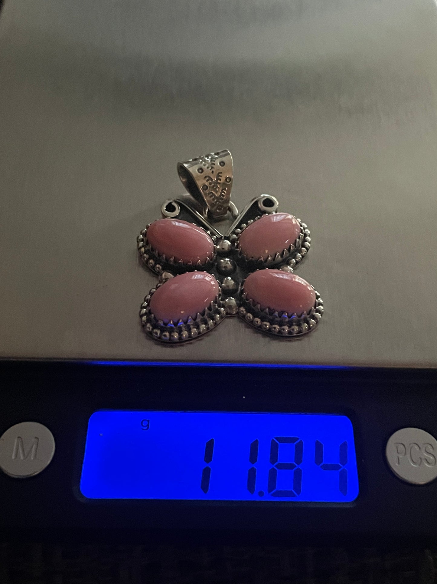 Pink Conch Butterfly Pendant | Sterling Silver 925 B776