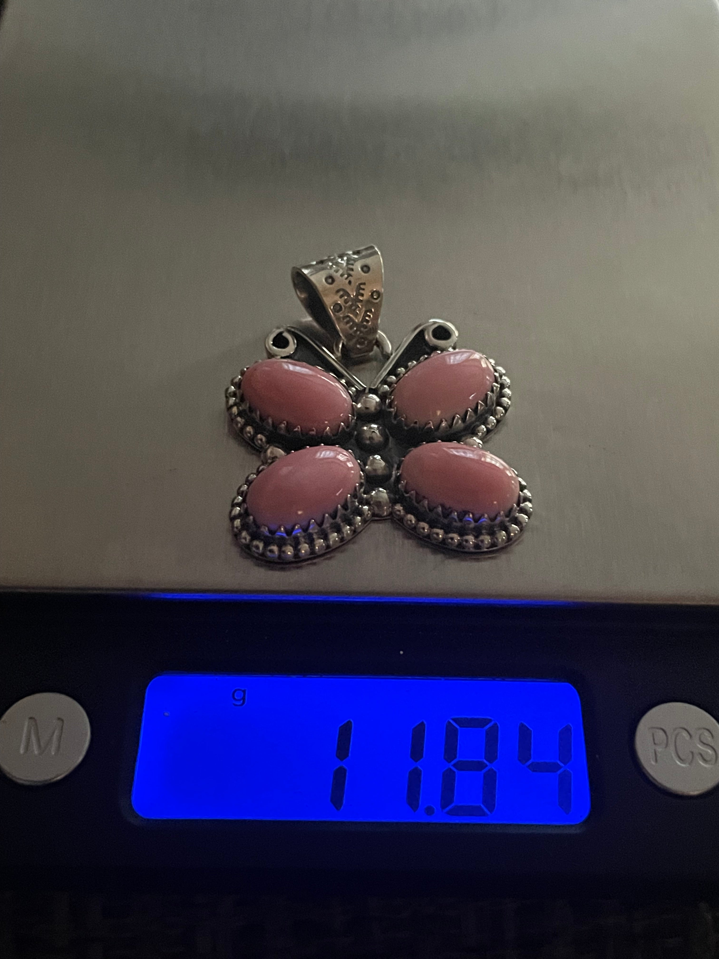 Pink Conch Butterfly Pendant | Sterling Silver 925 B776