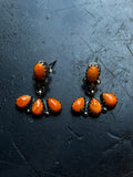 Spiny Oyster Cluster Stud Earrings | Sterling Silver E644