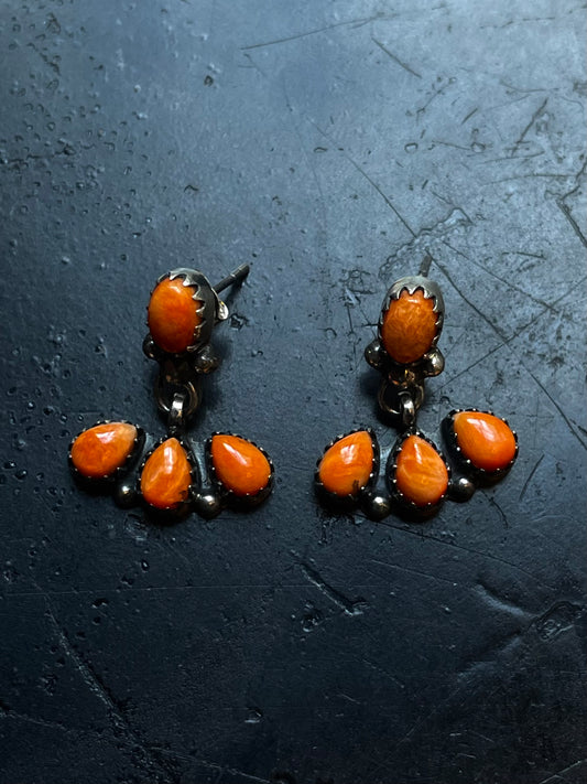 Spiny Oyster Cluster Stud Earrings | Sterling Silver E644