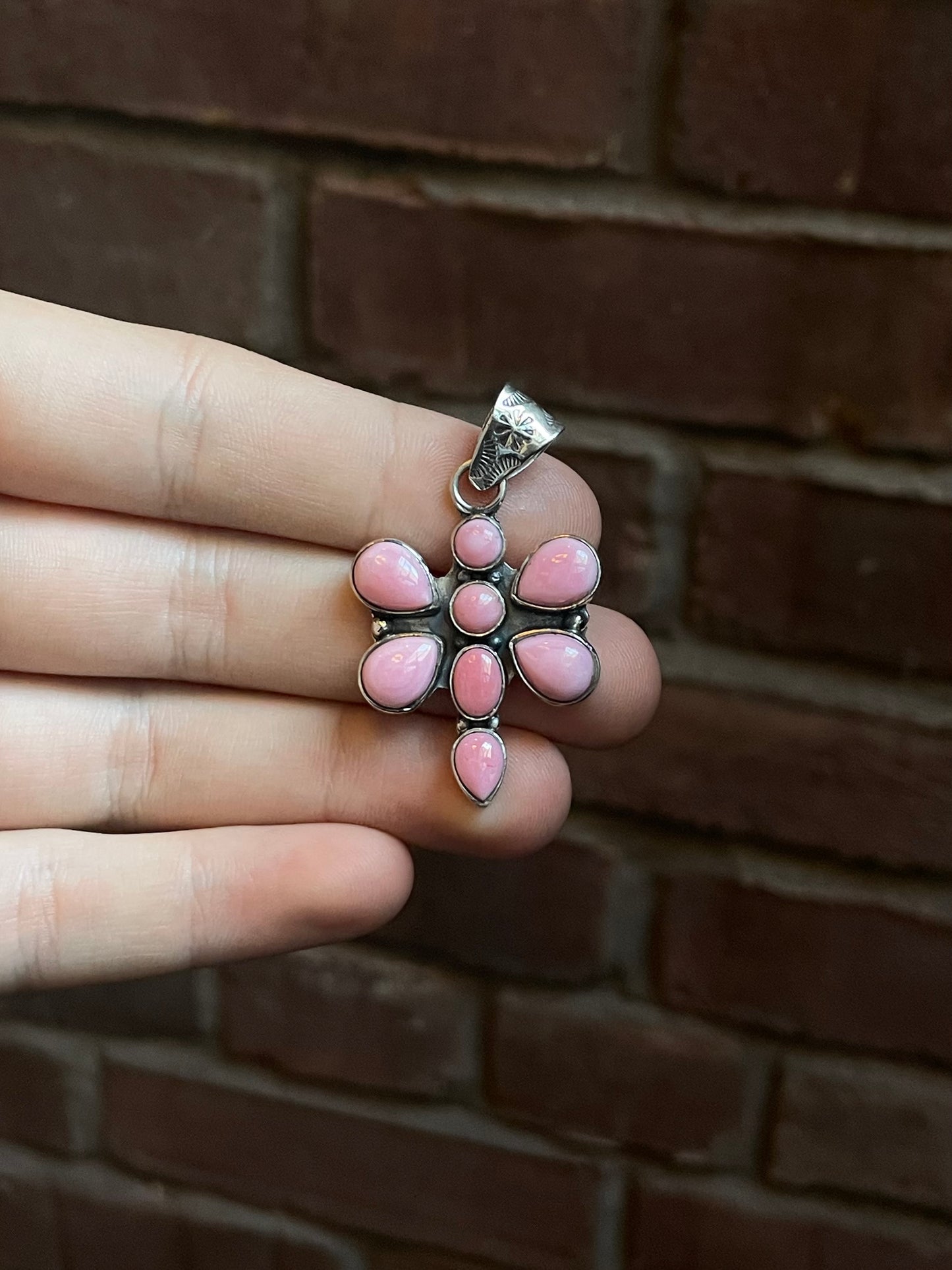 Pink Conch Dragonfly Pendant | Sterling Silver 925 C667