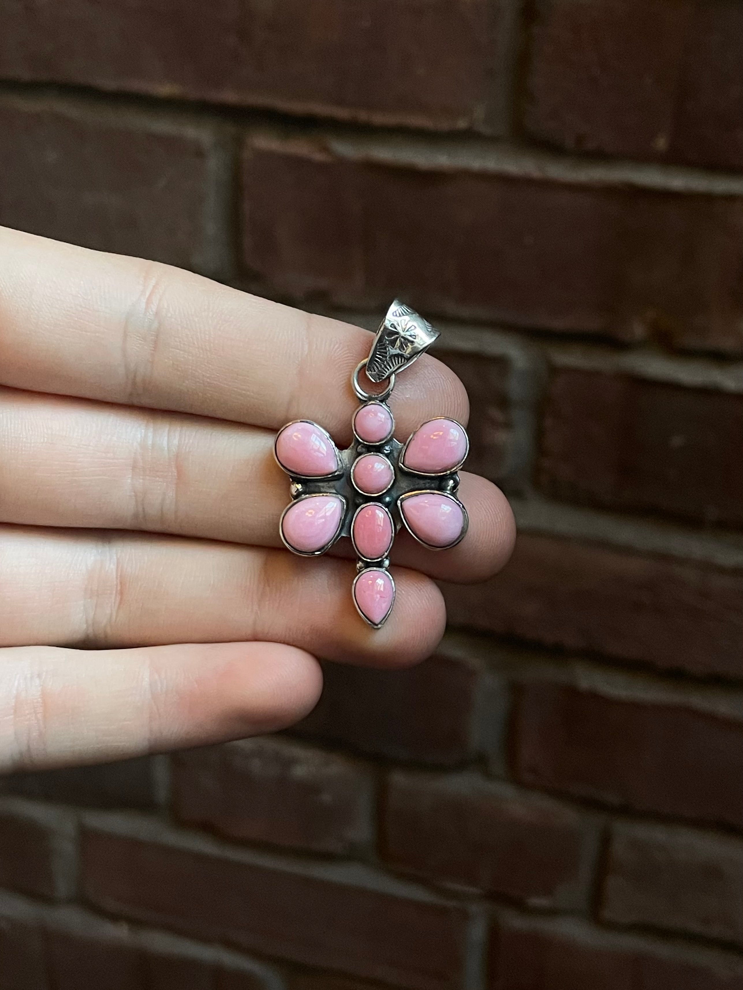Pink Conch Dragonfly Pendant | Sterling Silver 925 C667