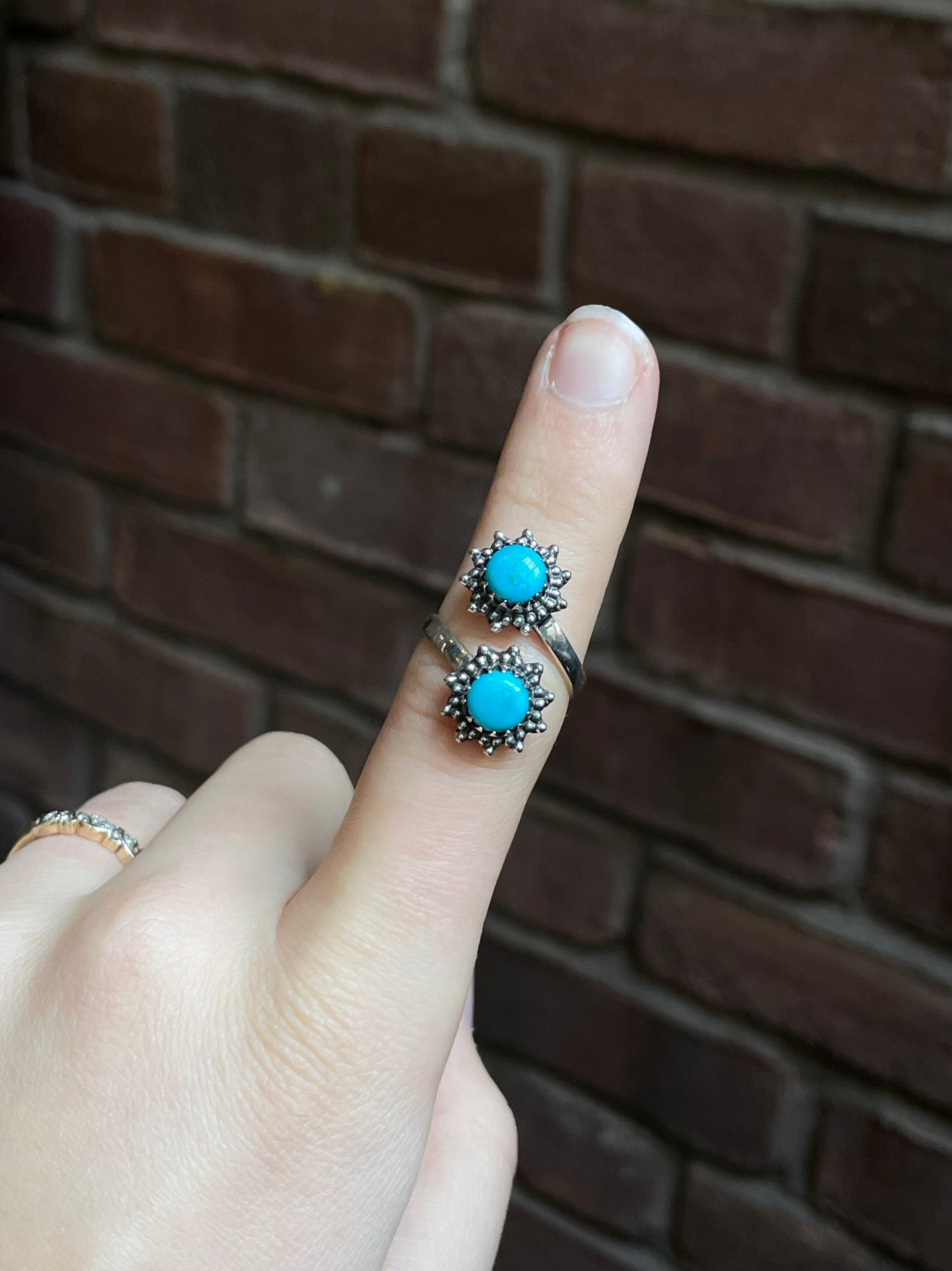 Kingman Turquoise Bypass Ring Size 7 | 925 Sterling Silver Southwest E143
