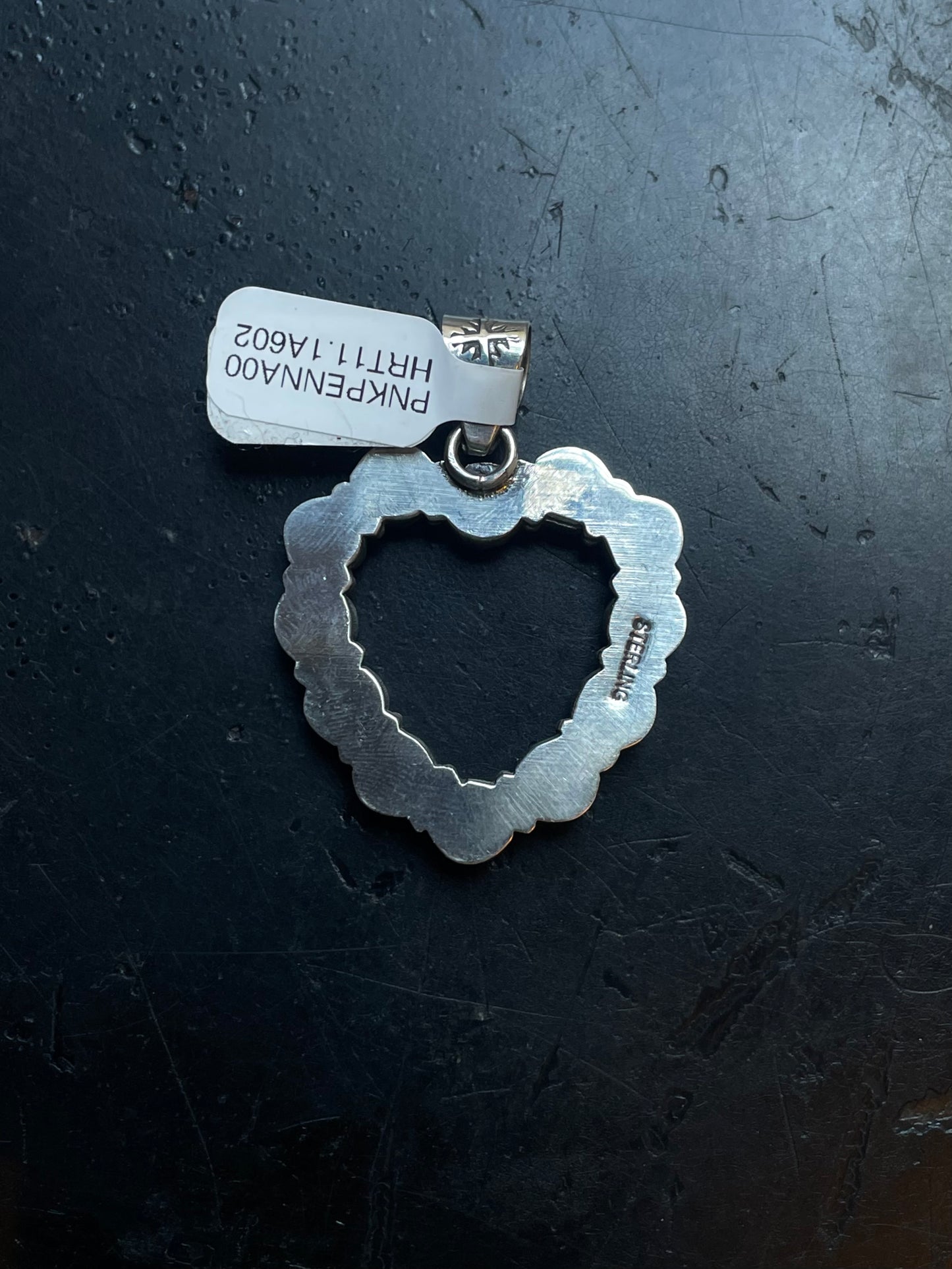 Pink Conch Heart Pendant | Sterling Silver | A602
