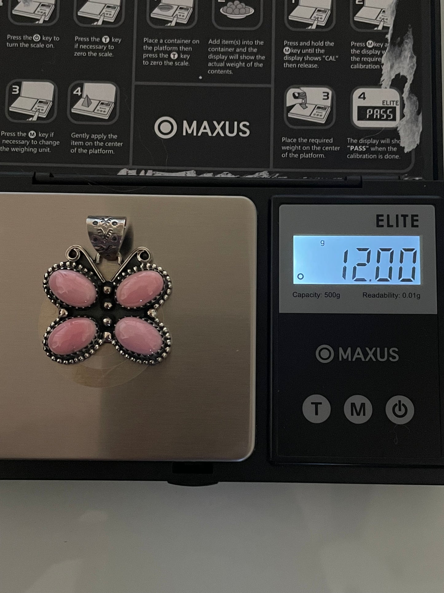 Pink Conch Butterfly Pendant | 925 Sterling Silver E229