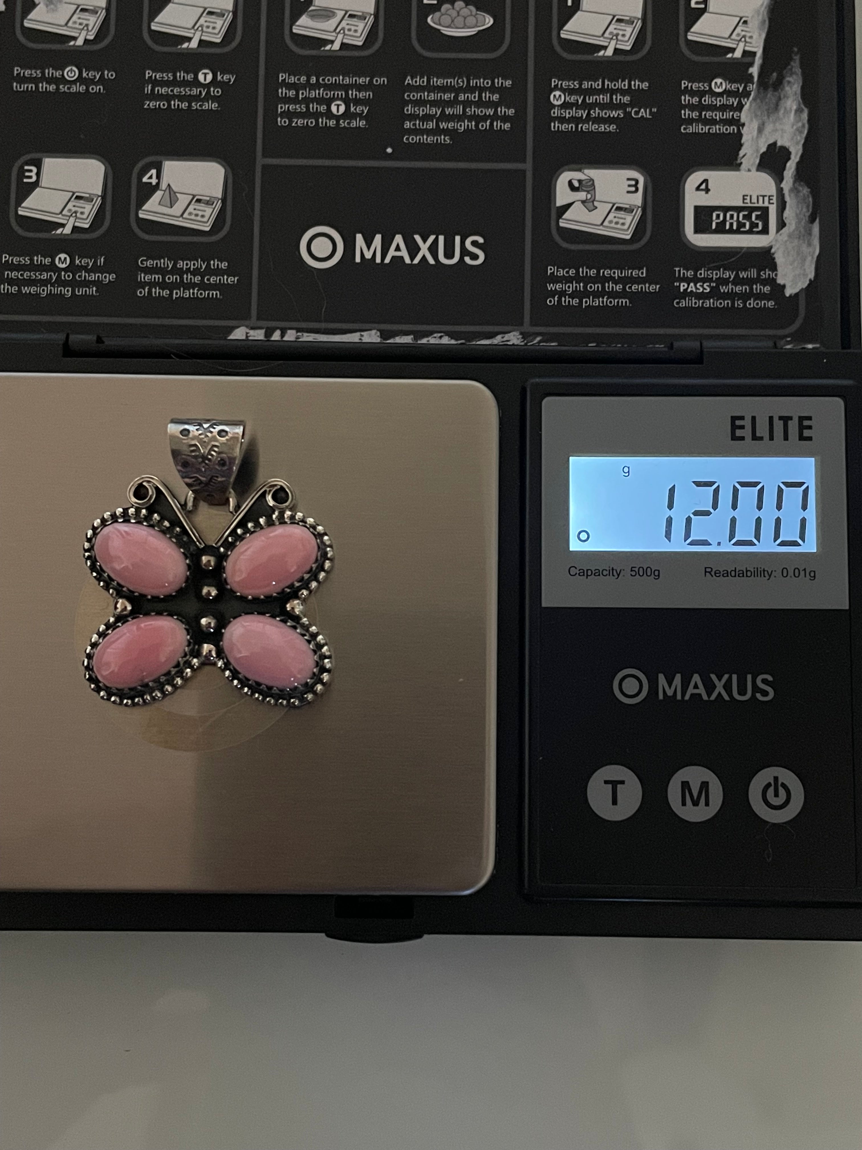 Pink Conch Butterfly Pendant | 925 Sterling Silver E229