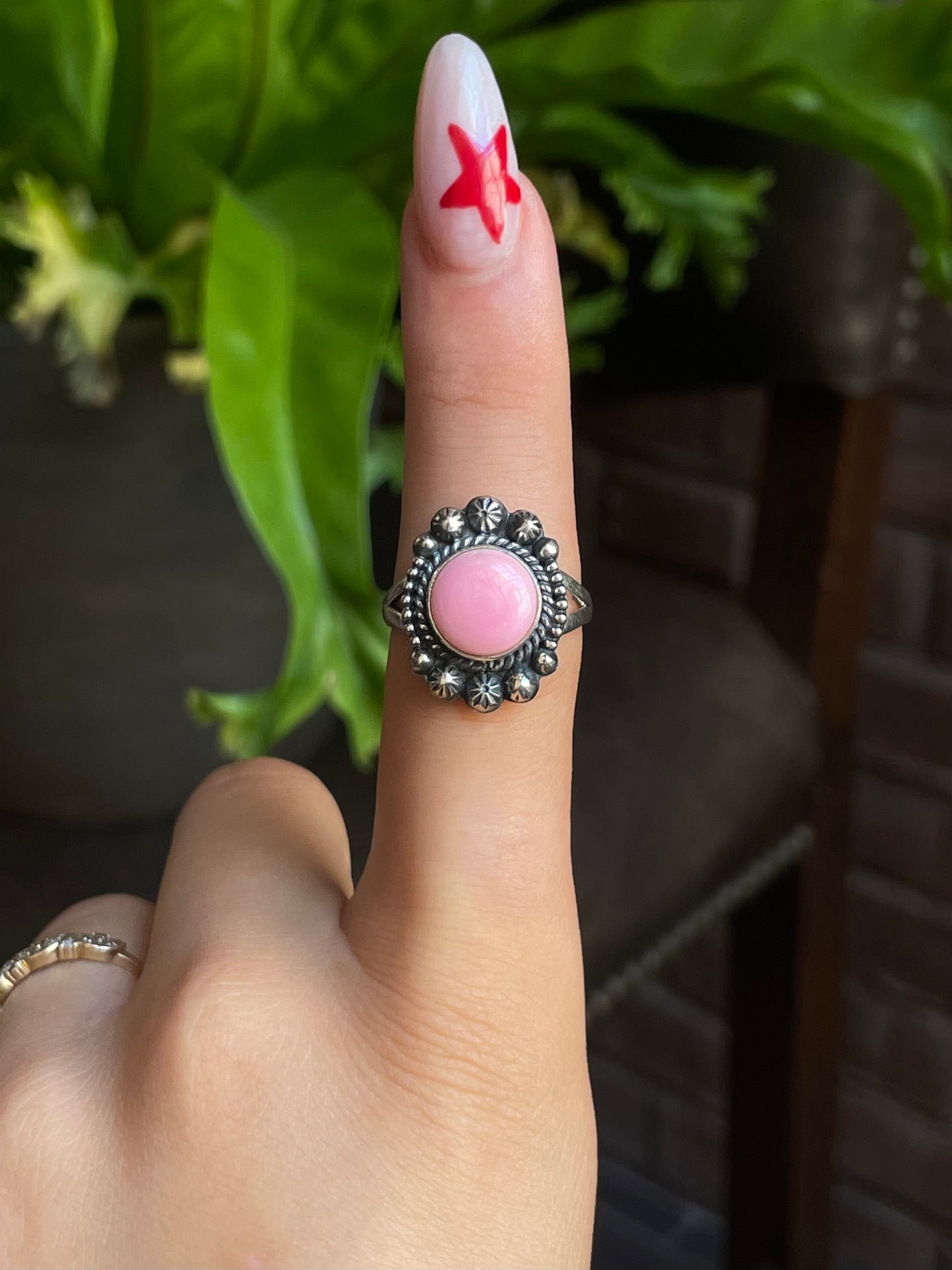 Pink Conch Ring Size 9 | 925 Sterling Silver G529