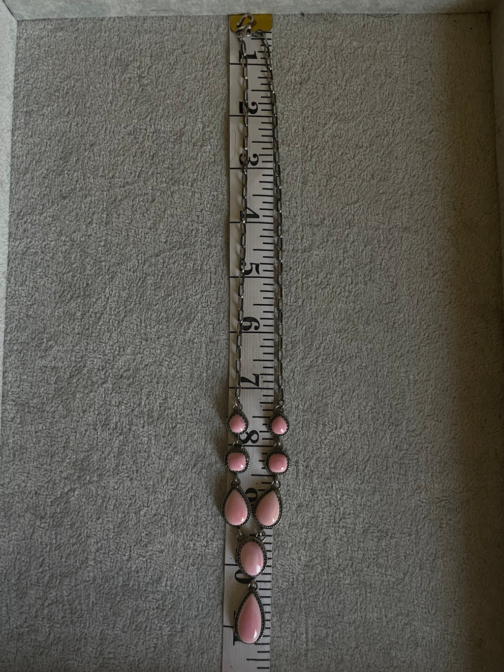 Pink Conch Teardrop Necklace | 925 Sterling Silver D253