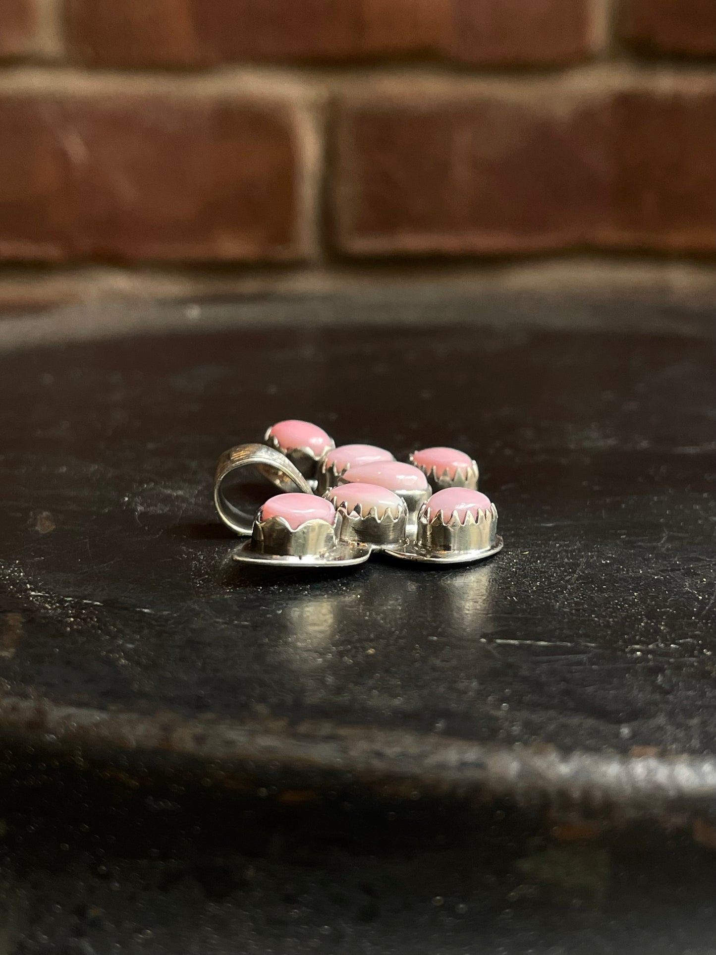 Pink Conch Butterfly Pendant | 925 Sterling Silver E953
