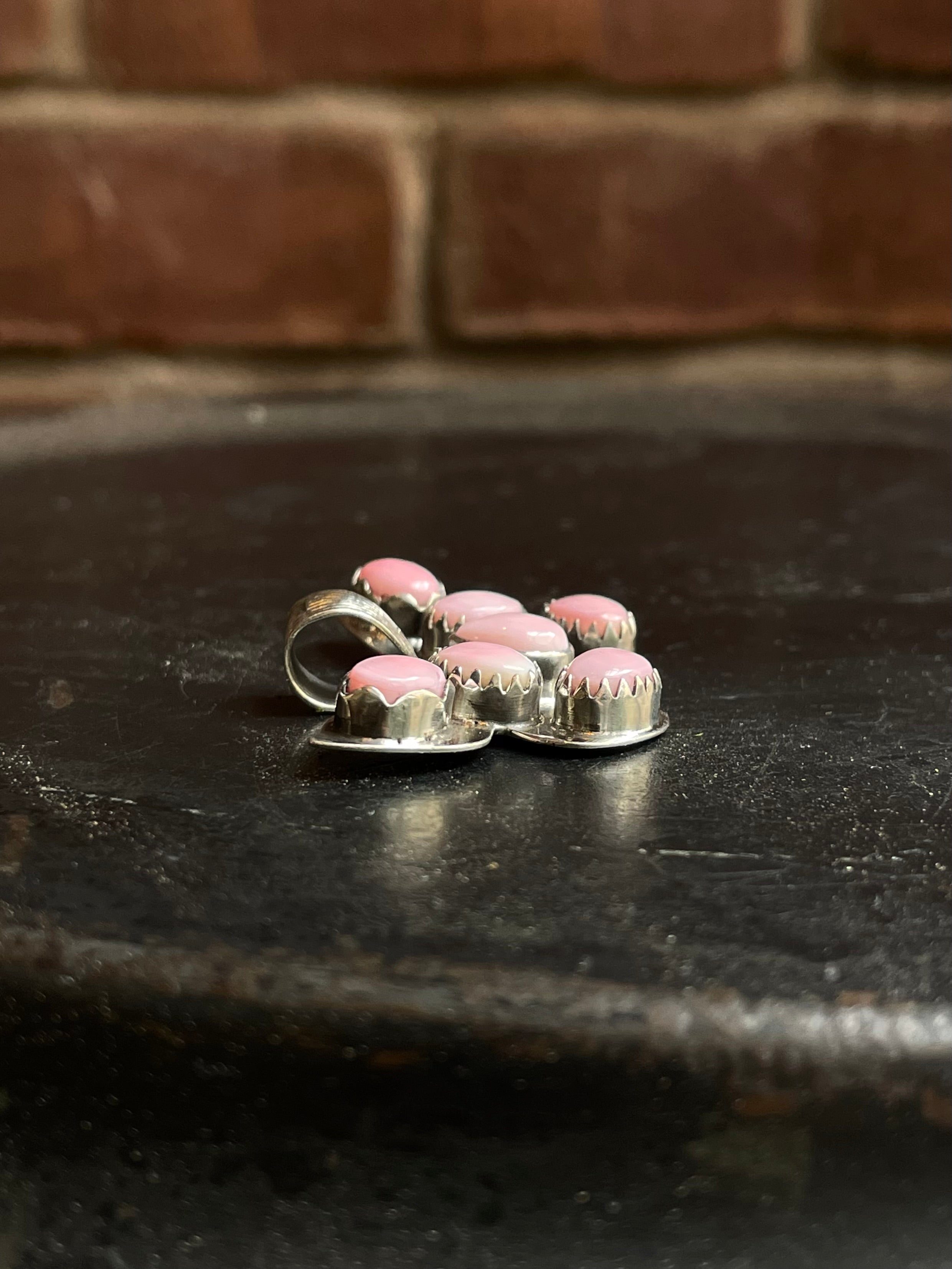 Pink Conch Butterfly Pendant | 925 Sterling Silver E953