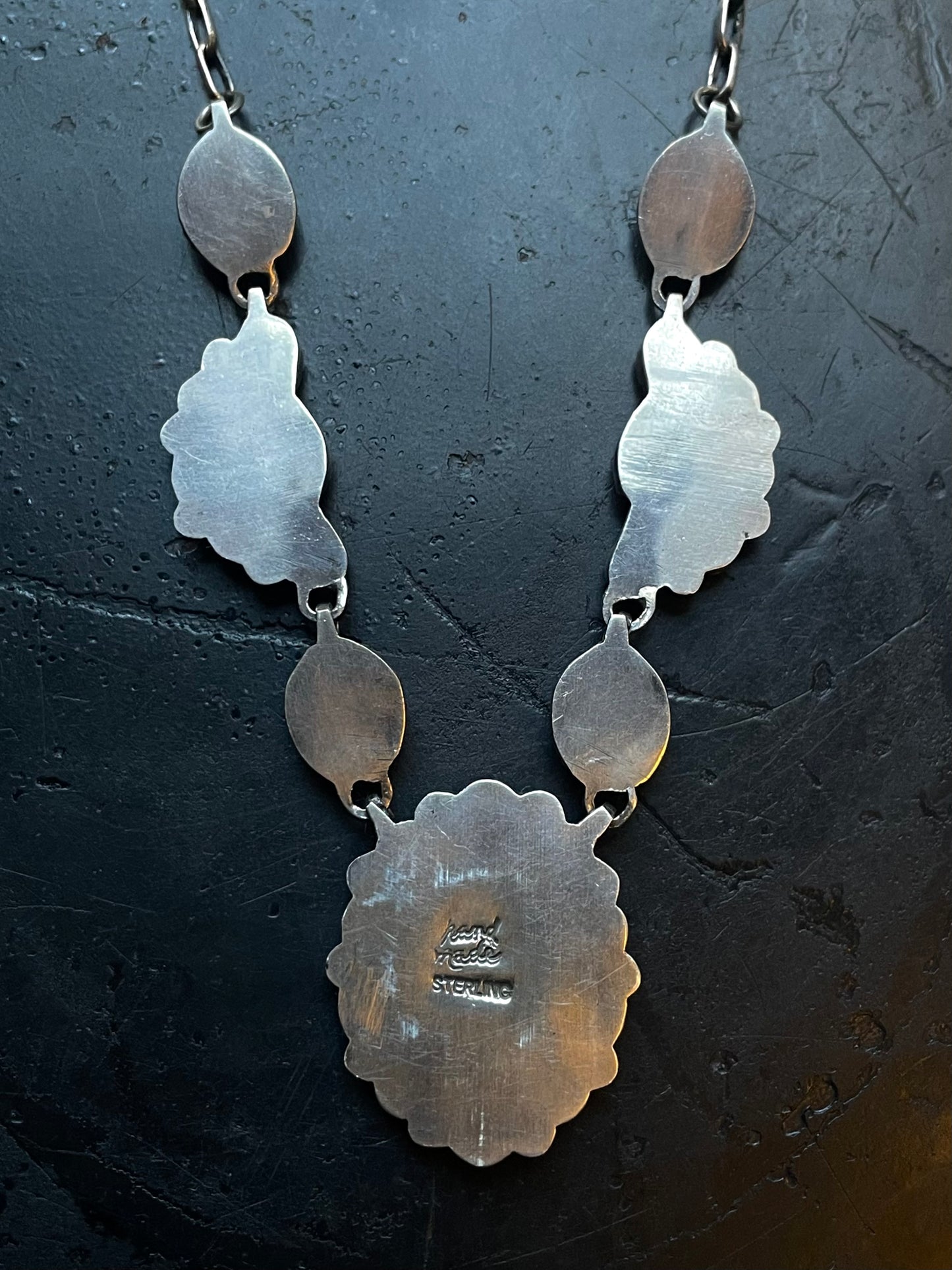 Kingman Turquoise Cluster Statement Necklace | 925 Sterling Silver E614