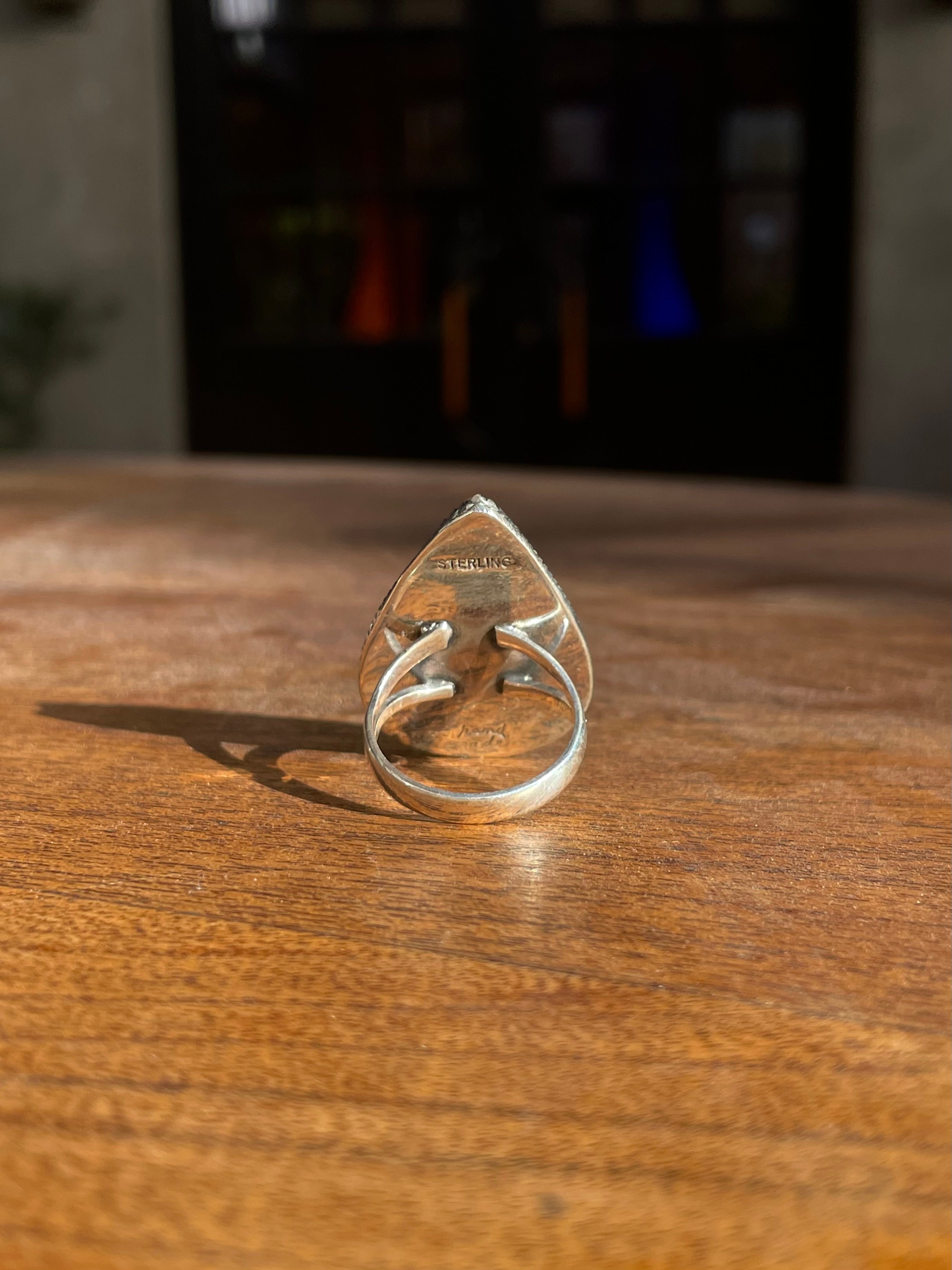 White Buffalo Ring | Sterling Silver 925 | Size 8 C802