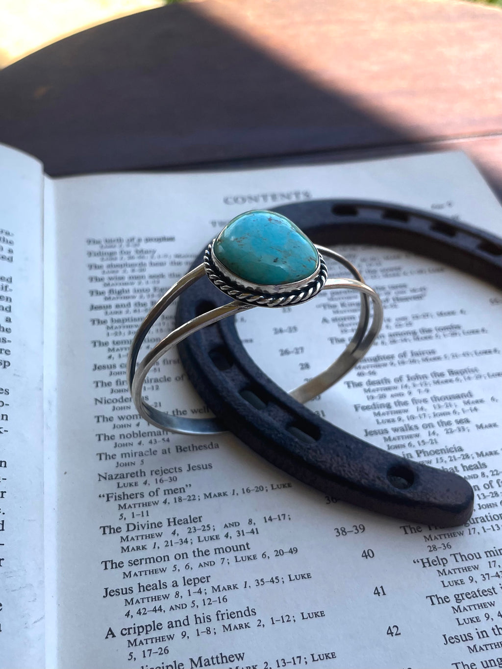 Turquoise Statement Cuff Bracelet | 925 Sterling Silver G735