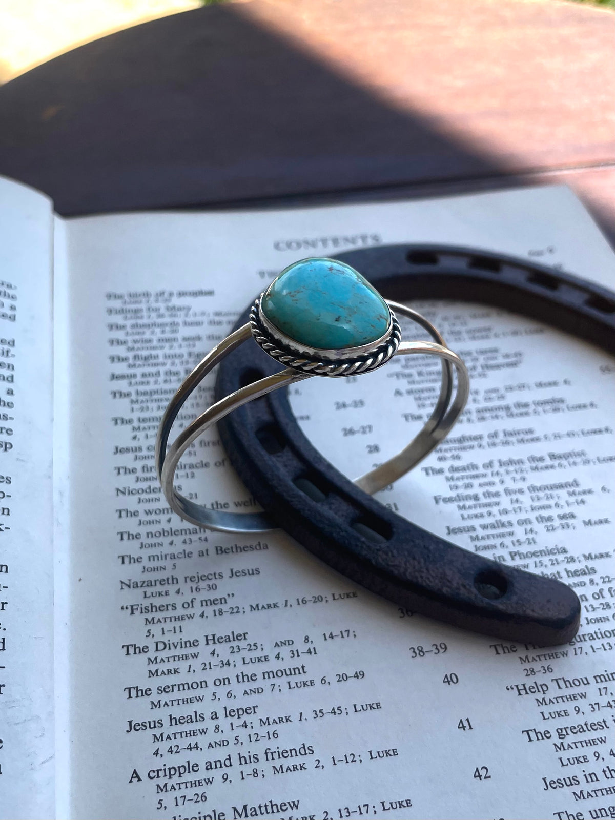 Turquoise Statement Cuff Bracelet | 925 Sterling Silver G735