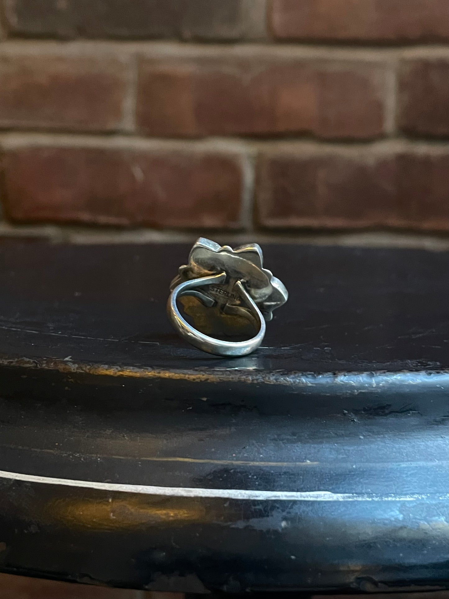 Turquoise Flower Ring Size 9 | 925 Sterling Silver C553
