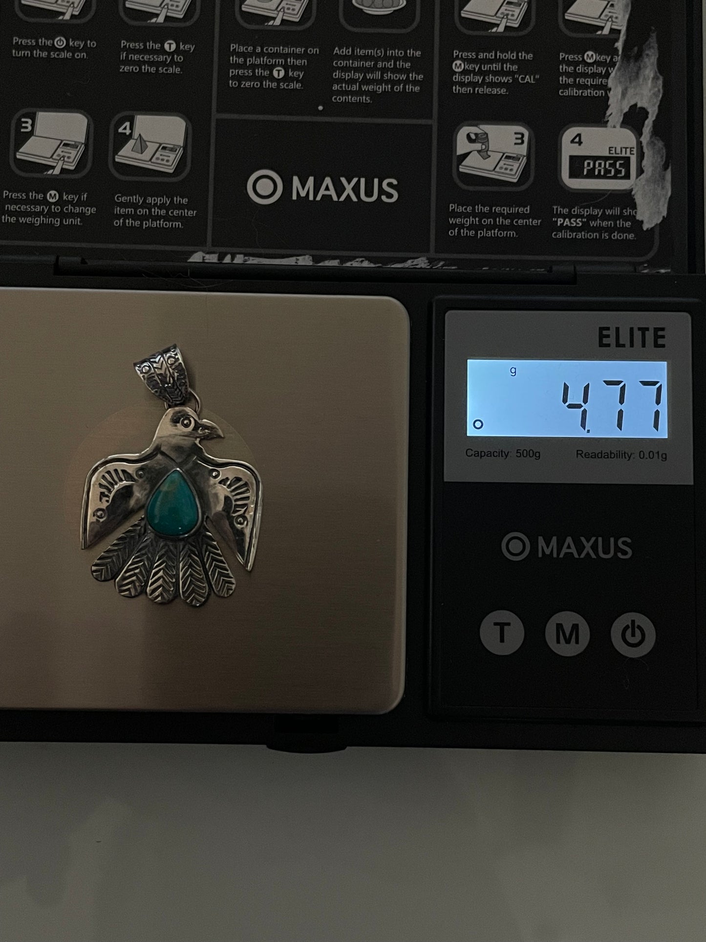 Turquoise Thunderbird Pendant | 925 Sterling Silver E234