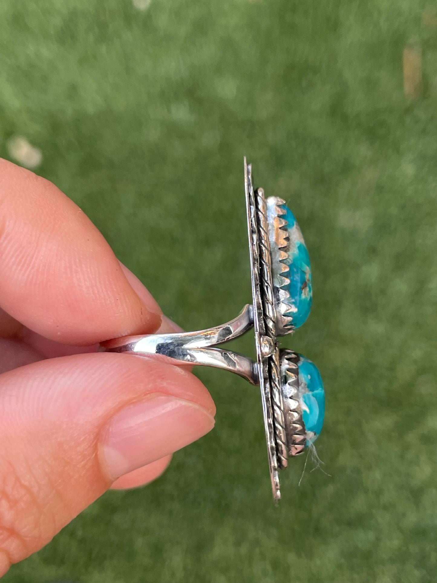 Turquoise Teardrop Ring | 925 Sterling Silver | Size 7.25 B262