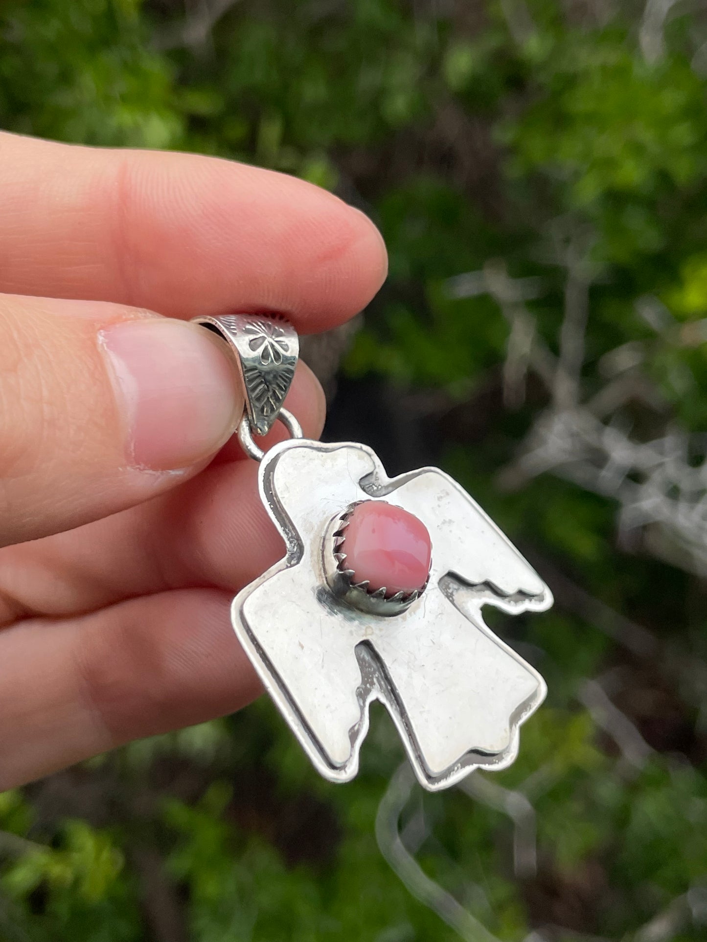 Pink Conch Thunderbird Pendant | Sterling Silver 925 B737