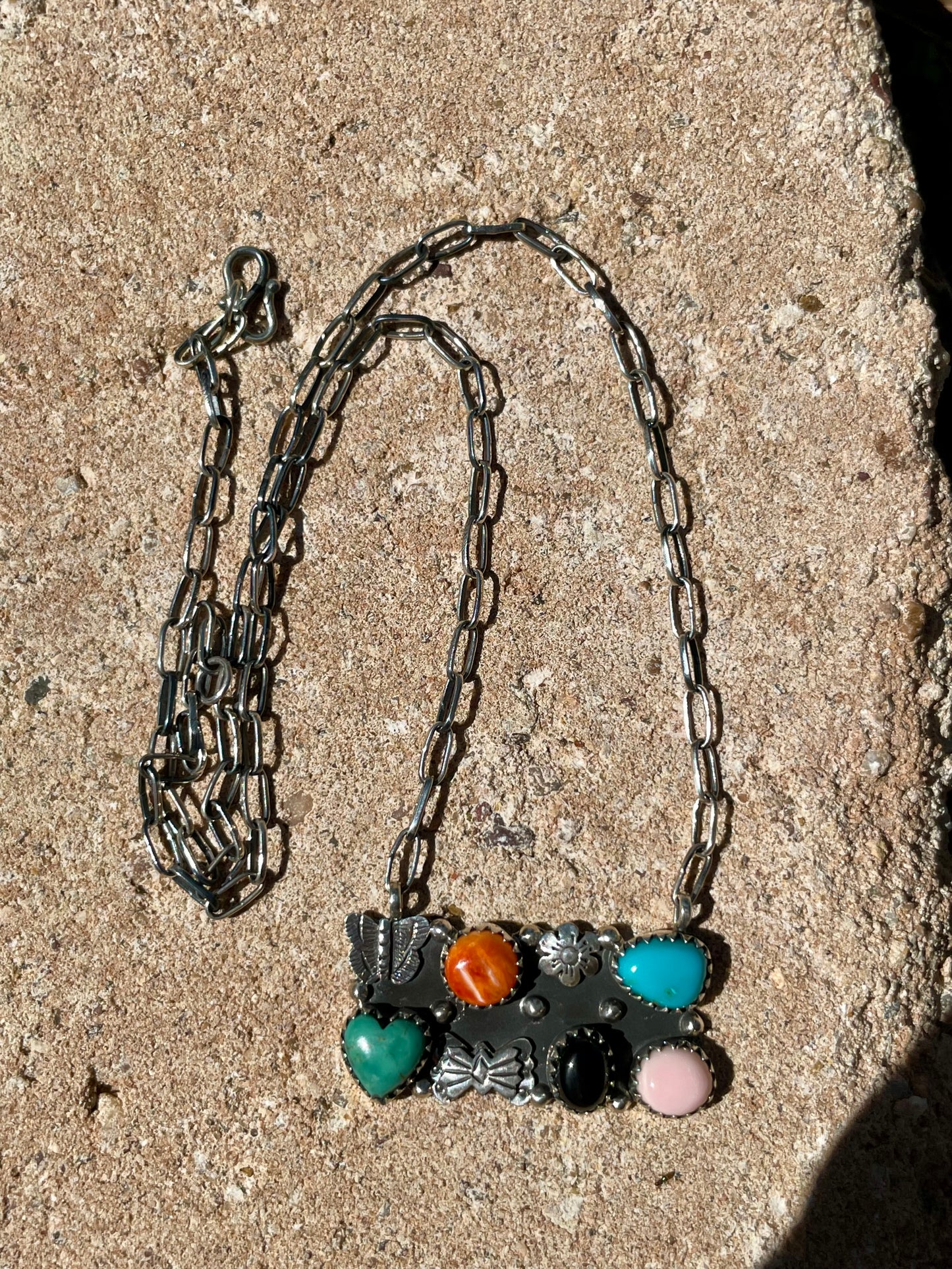 Multi Stone Butterfly Necklace | 925 Sterling Silver D134