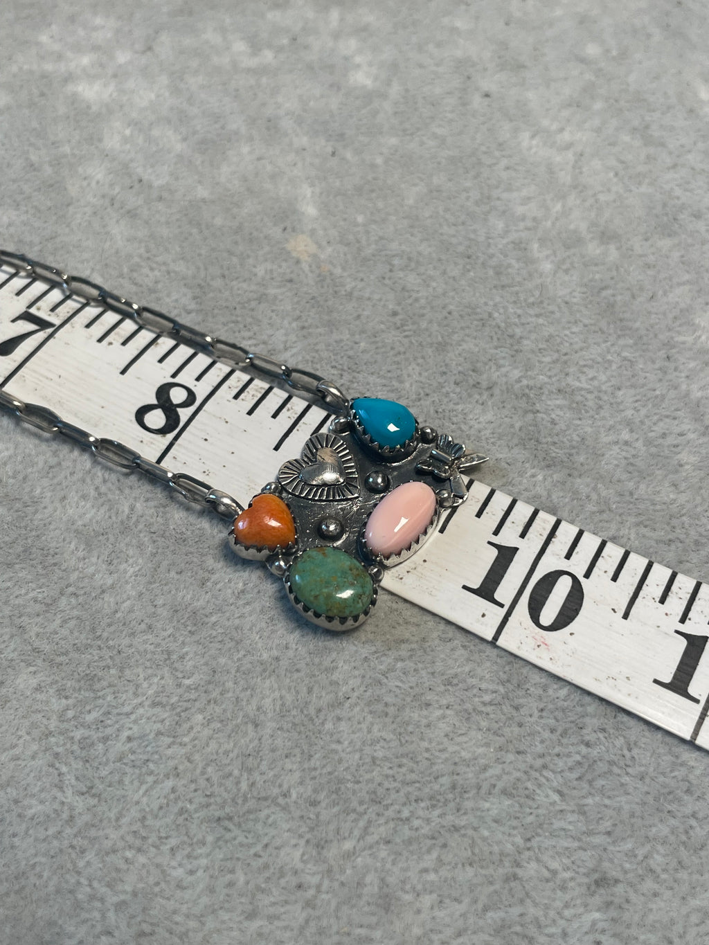 Multi-Stone Heart Necklace | 925 Sterling Silver D220