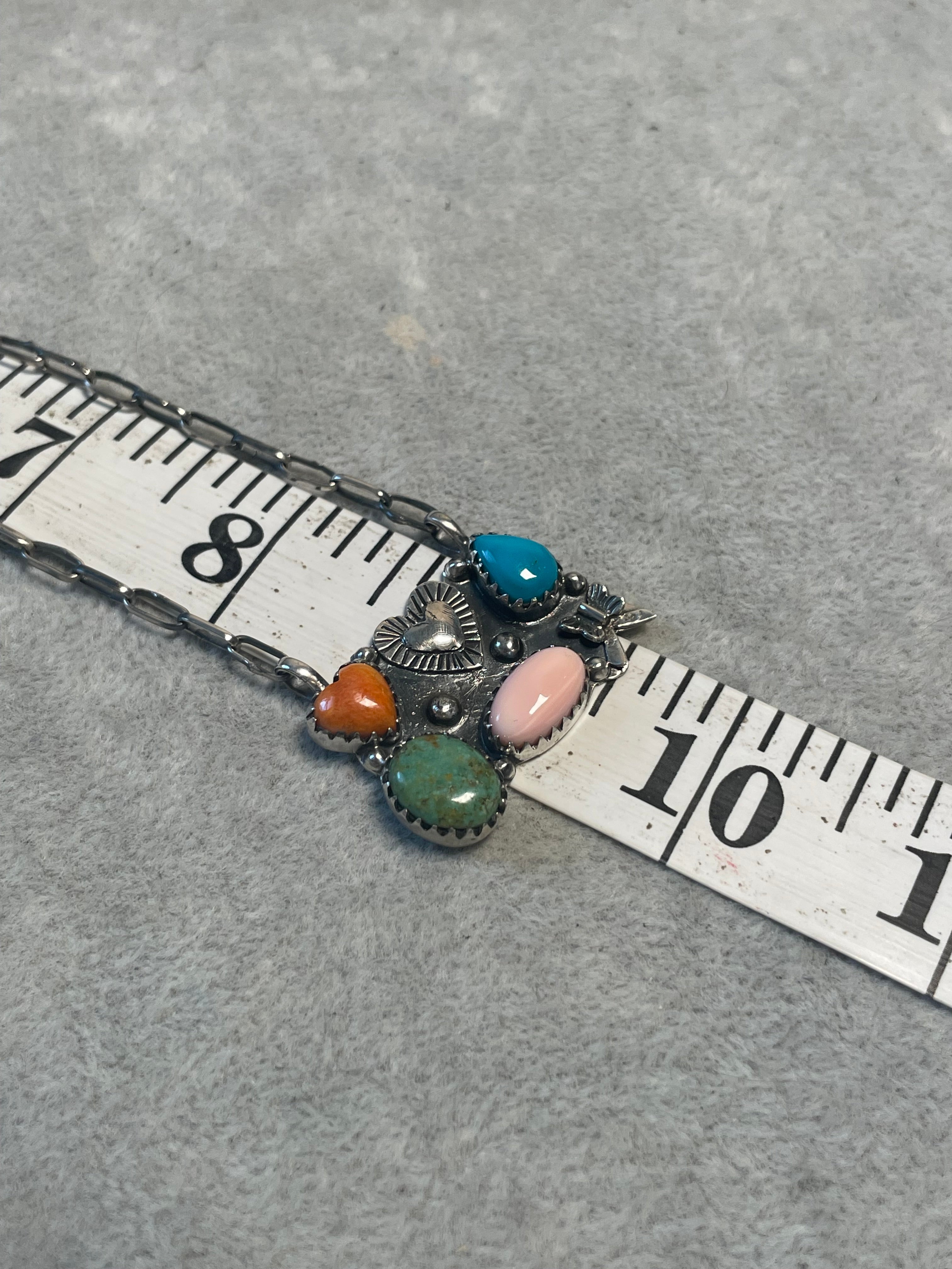 Multi-Stone Heart Necklace | 925 Sterling Silver D220
