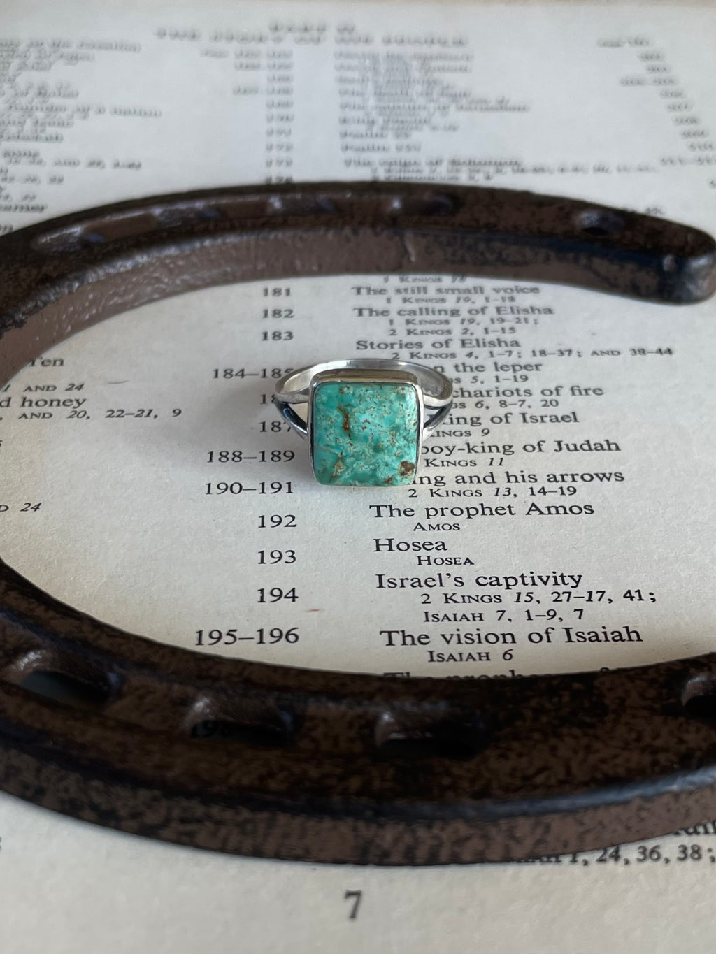 Turquoise Square Ring Size 7.75 | 925 Sterling Silver G761
