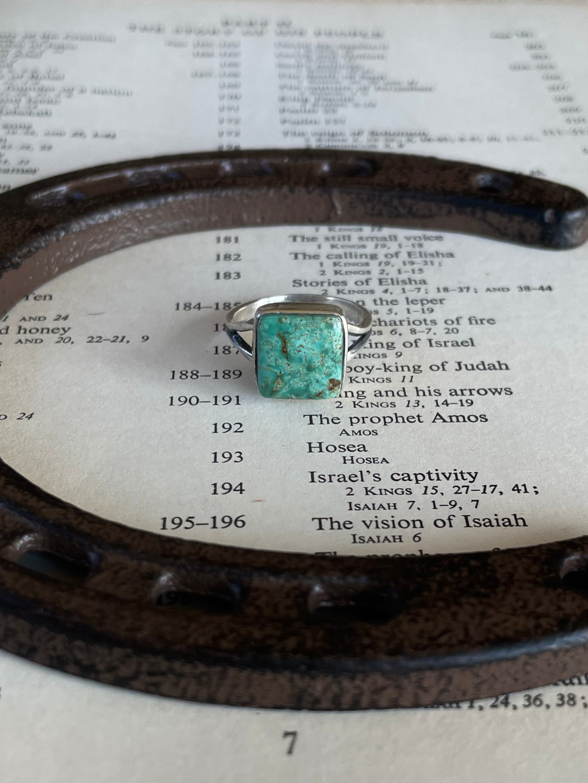 Turquoise Square Ring Size 7.75 | 925 Sterling Silver G761