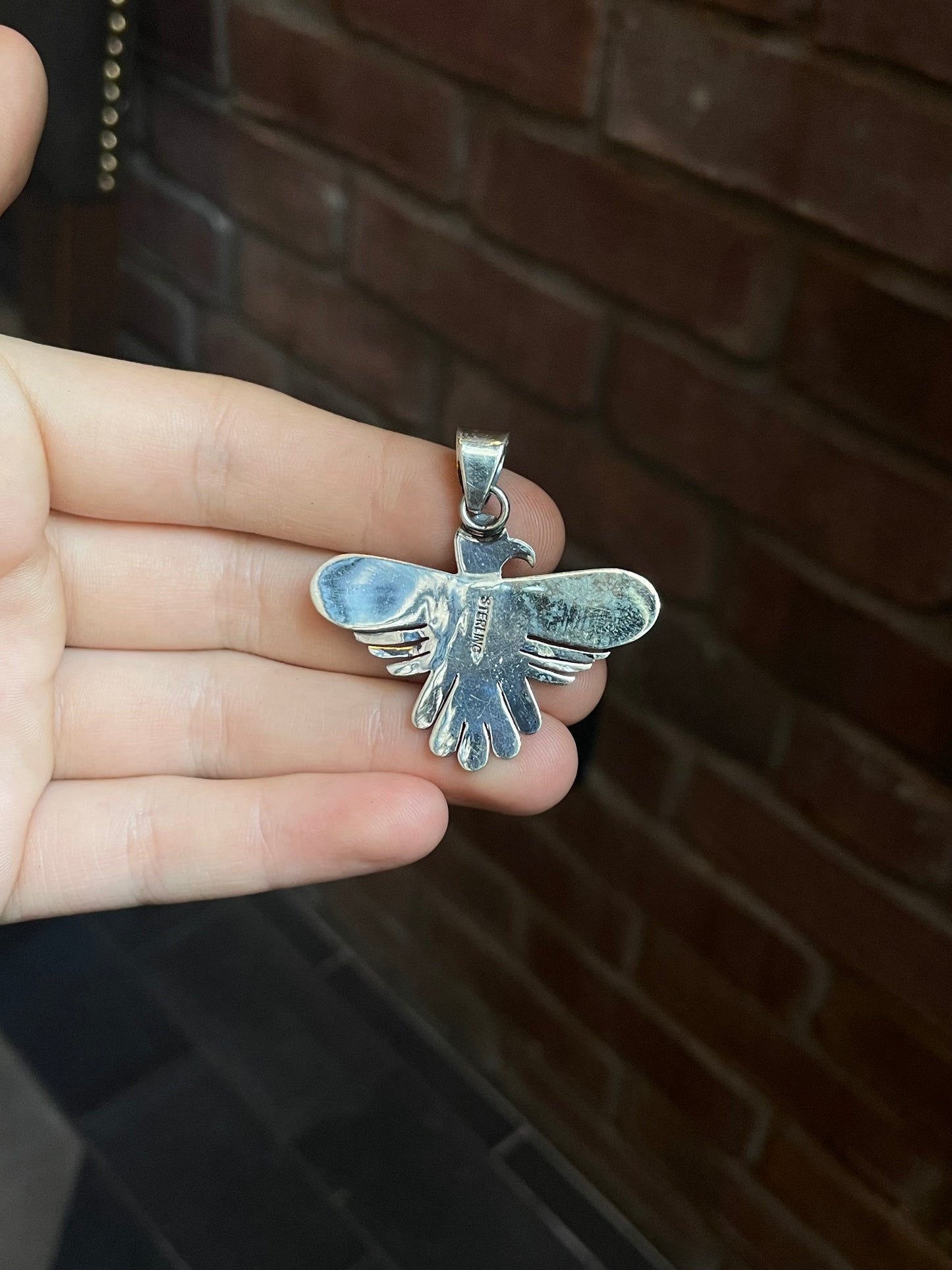 Pink Conch Thunderbird Pendant | Sterling Silver 925 C620