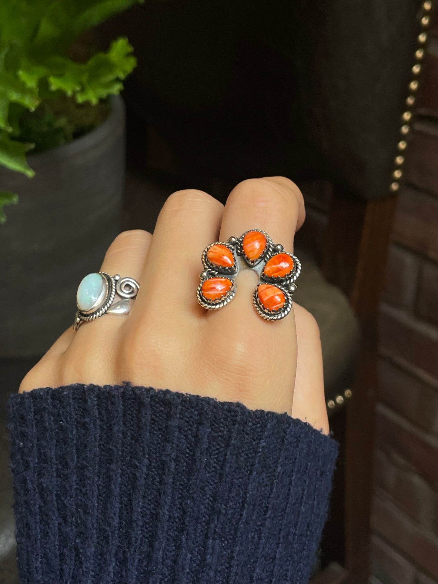 Spiny Oyster Naja Ring Size 8.75 | 925 Sterling Silver G199
