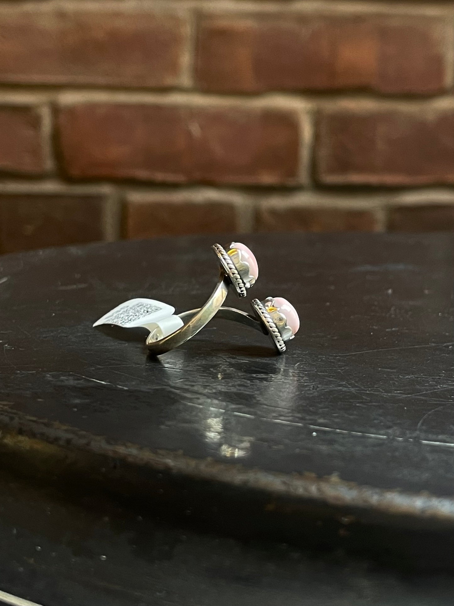 Pink Conch Bypass Ring | Sterling Silver | Size 8 | A214