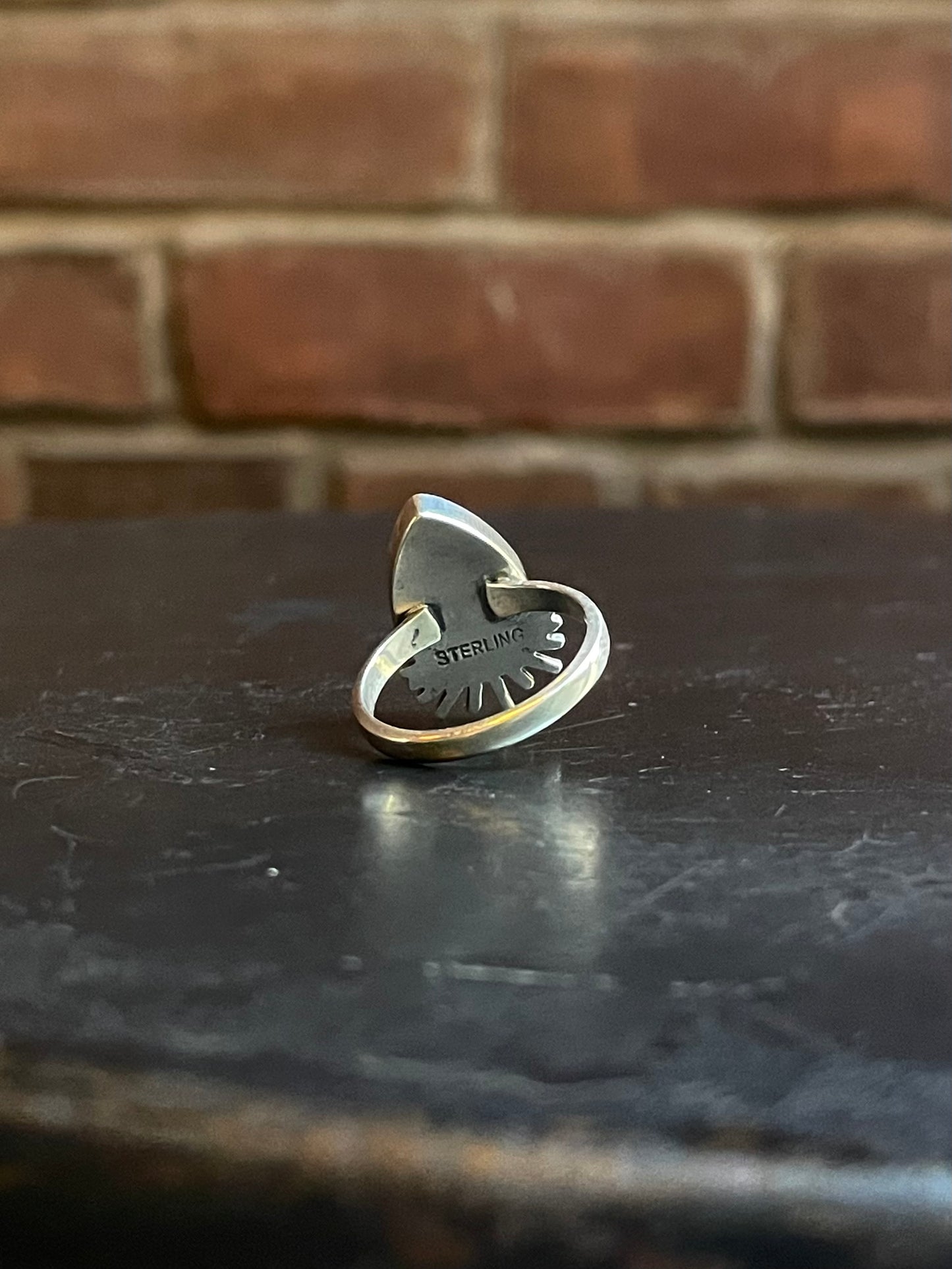 Pink Conch Tear Drop Ring Size 6.75| Sterling Silver E919