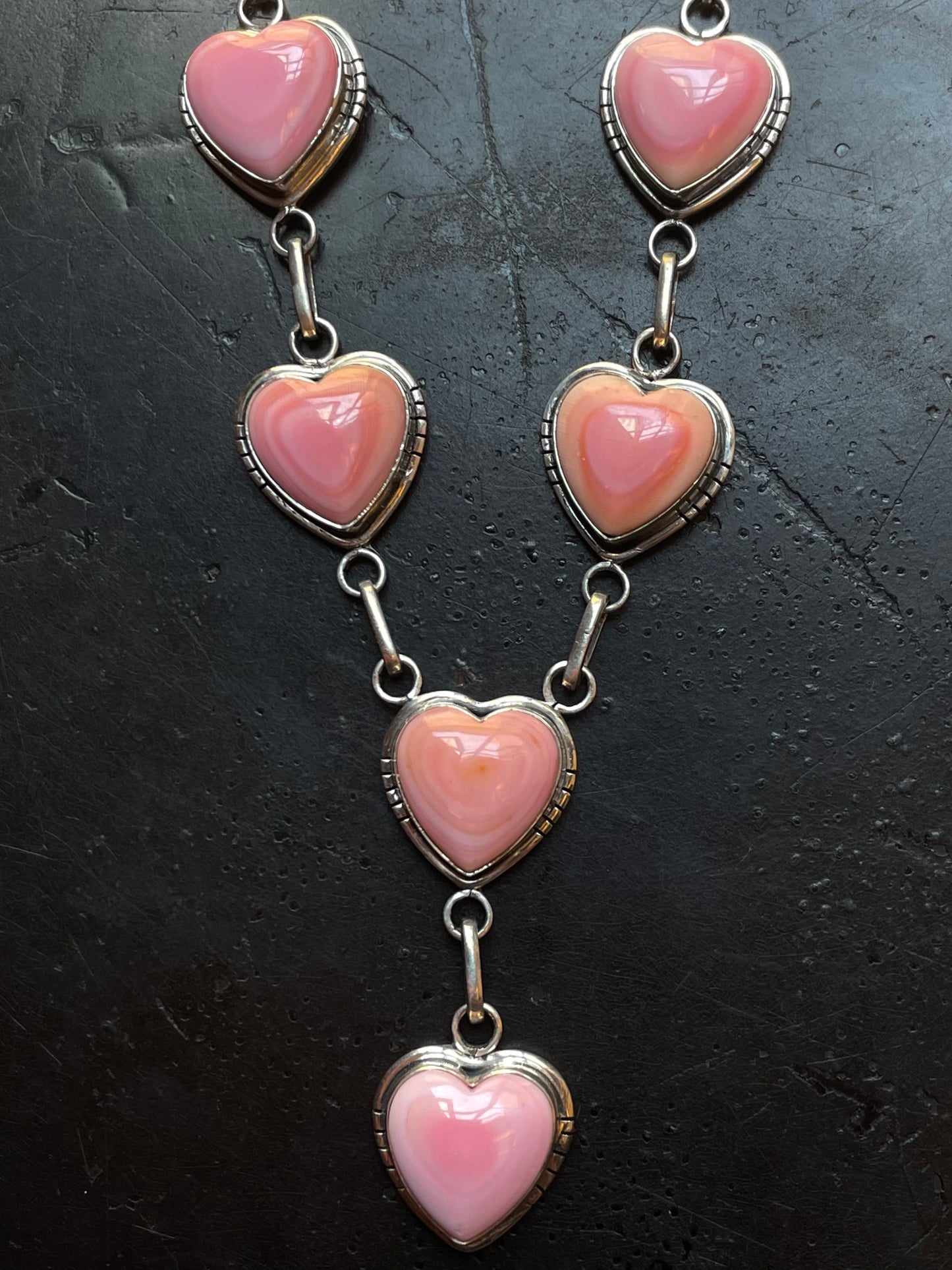 Pink Conch Heart Necklace | Sterling Silver G456