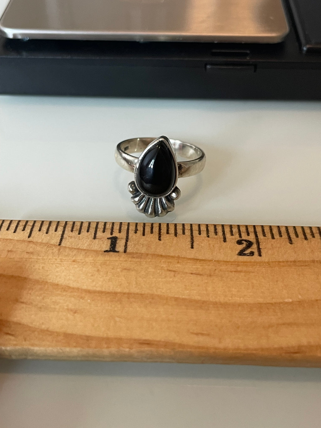 Black Onyx Ring Size 8 | 925 Sterling Silver G648
