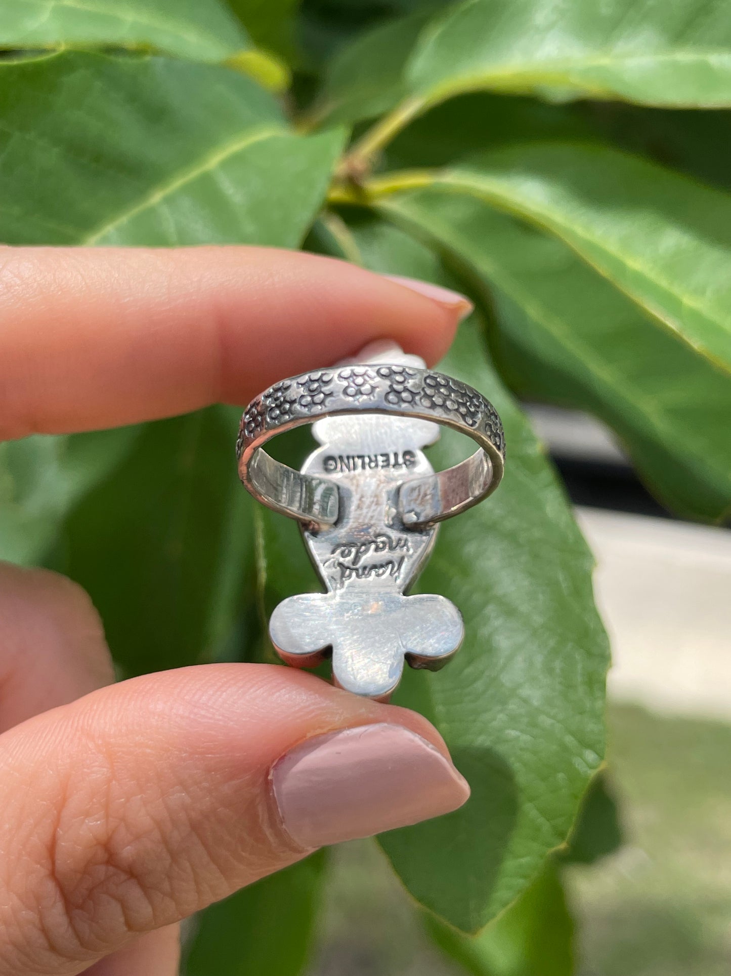 Kingman Turquoise & Coral Ring Size 7 | 925 Sterling Silver D179