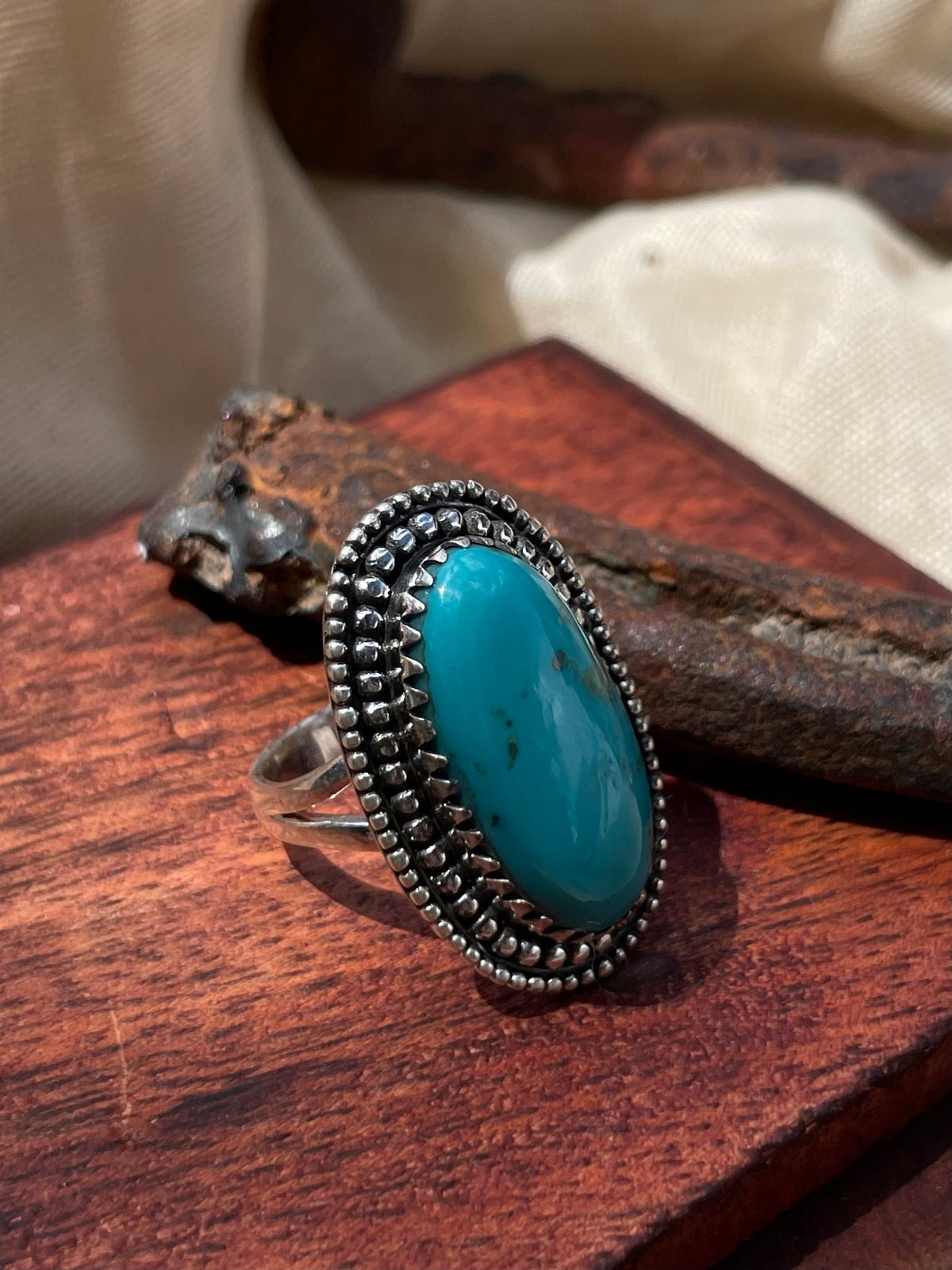 Kingman Turquoise Ring | 925 Sterling Silver | Size 6 E315