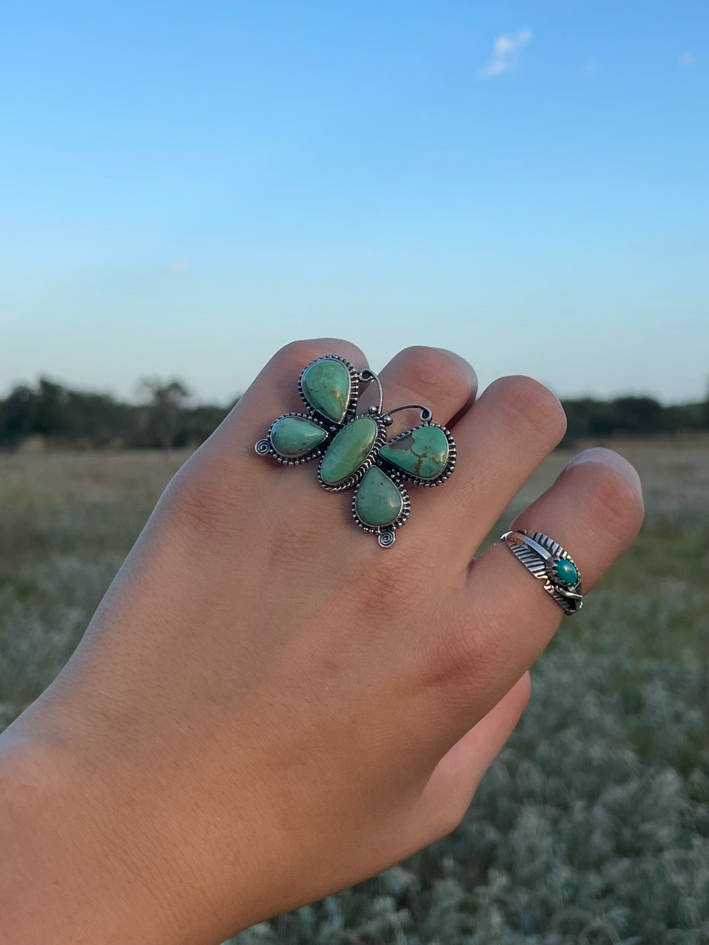 Turquoise Butterfly Ring Size 6.75 | 925 Sterling Silver G743