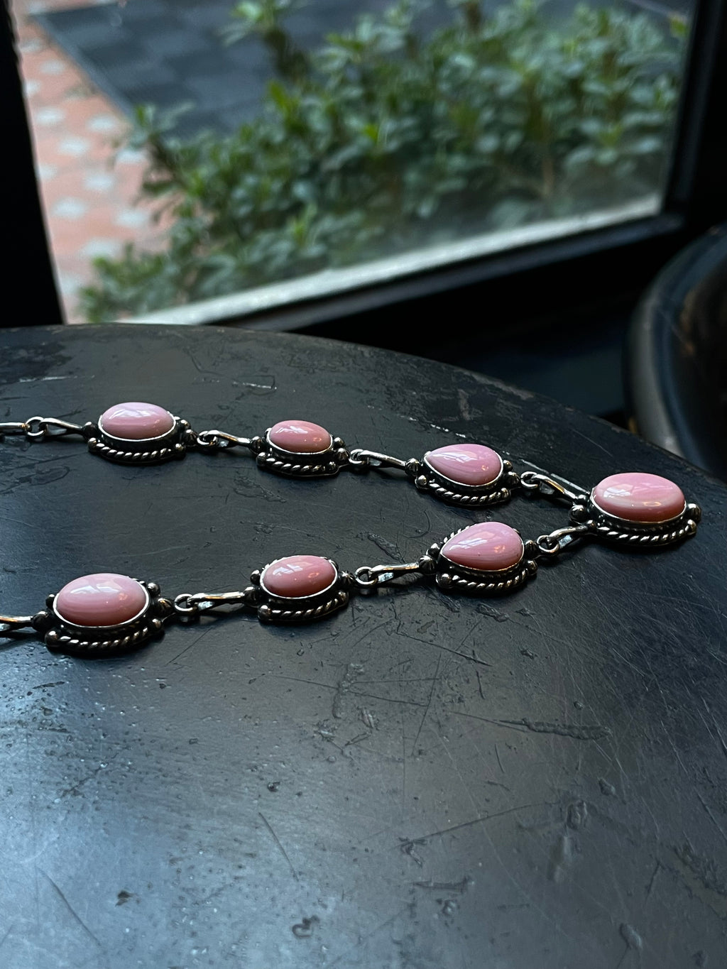 Pink Conch Lariat Necklace | 925 Sterling Silver E349