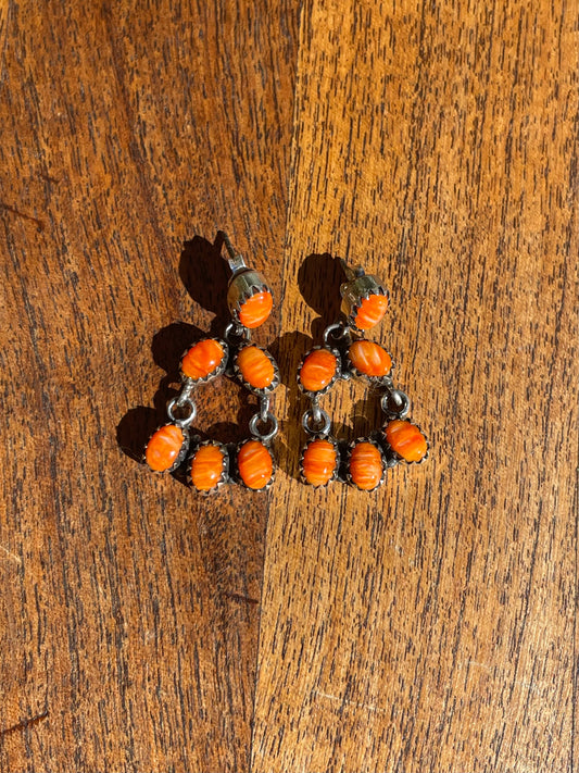Spiny Oyster Chandelier Stud Earrings | 925 Sterling Silver C839