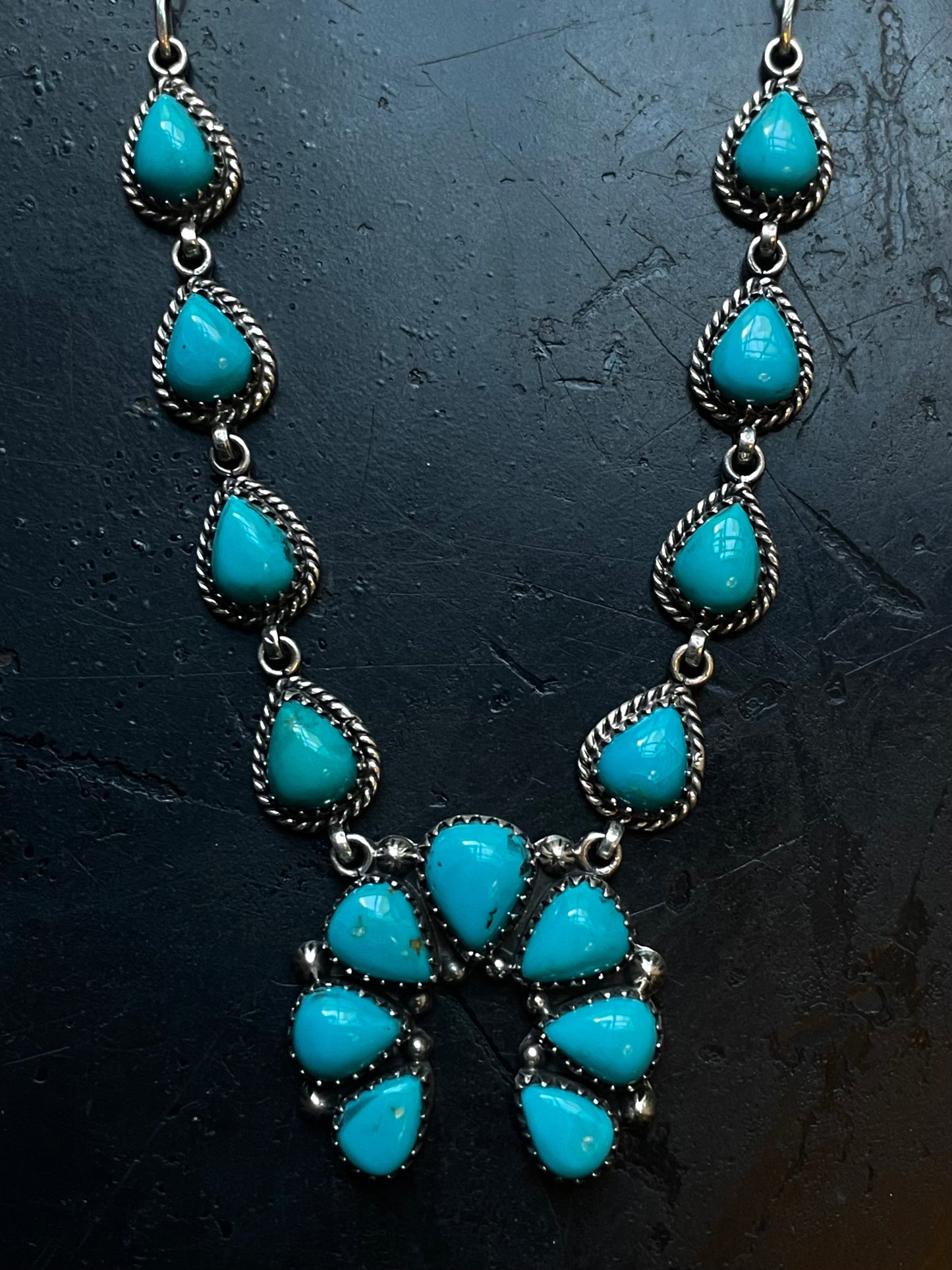 Kingman Turquoise Naja Necklace | 925 Sterling Silver E608