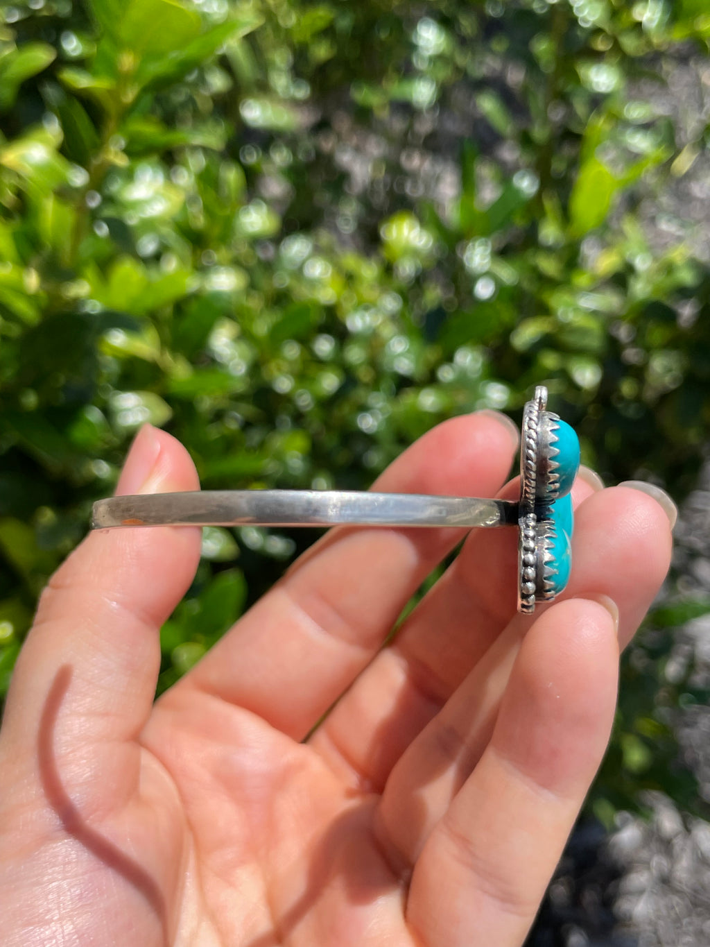 Kingman Turquoise Butterfly Cuff Bracelet | 925 Sterling Silver D154