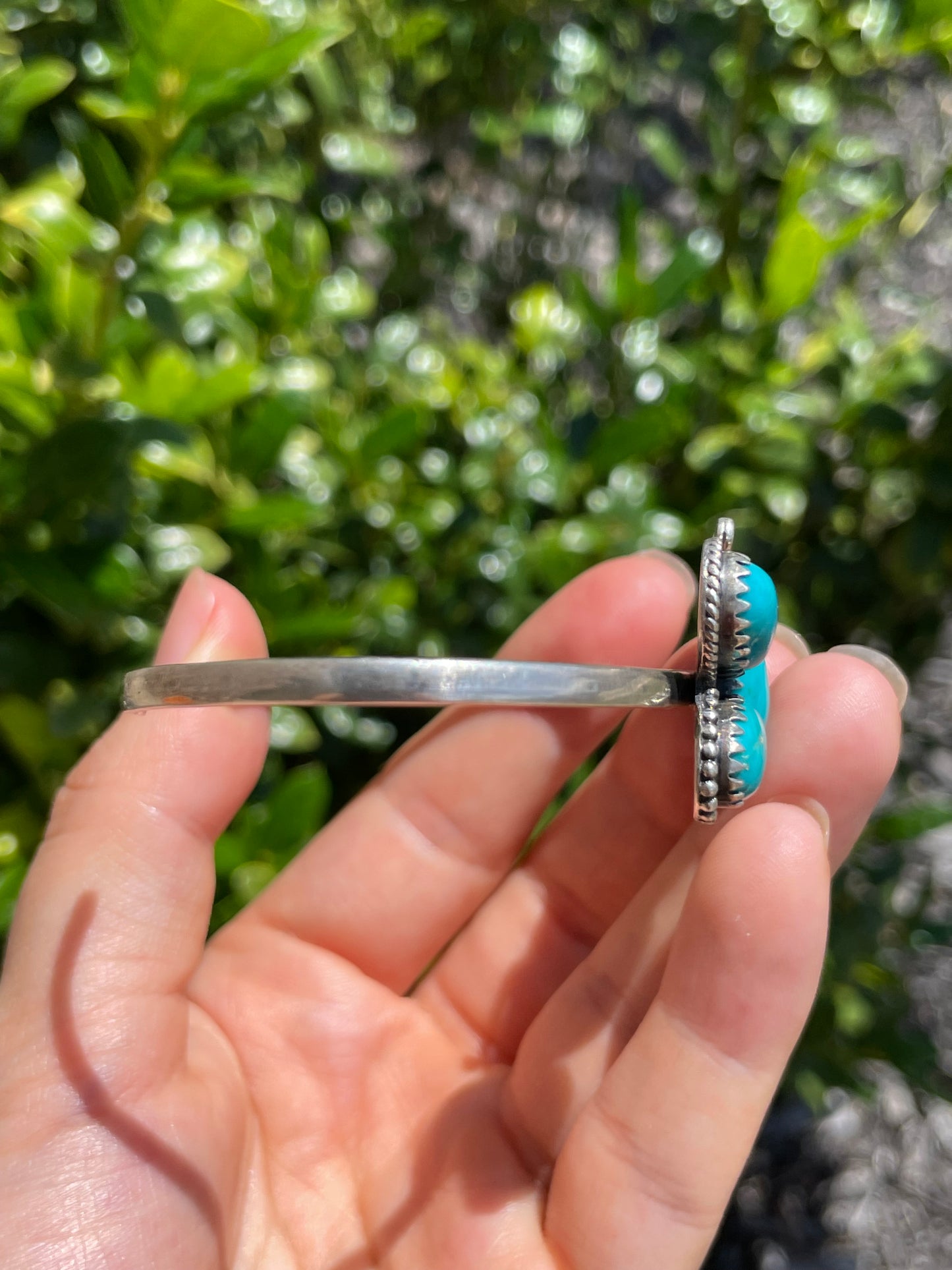 Kingman Turquoise Butterfly Cuff Bracelet | 925 Sterling Silver D154