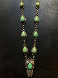 Kingman Turquoise Feather Lariat Necklace | 925 Sterling Silver G610