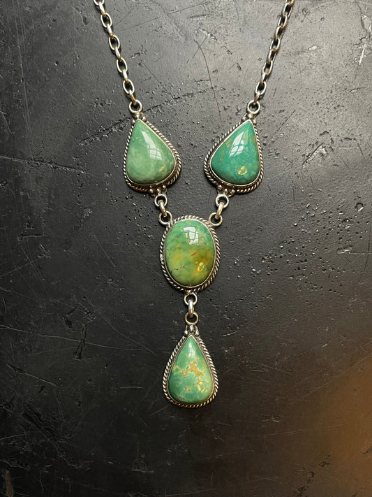 Kingman Turquoise Lariat Necklace | 925 Sterling Silver C495