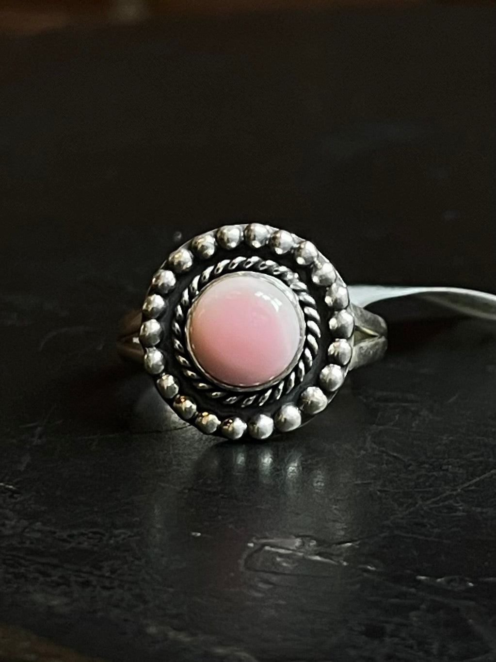 Pink Conch Ring | Sterling Silver | Size 9 | A482