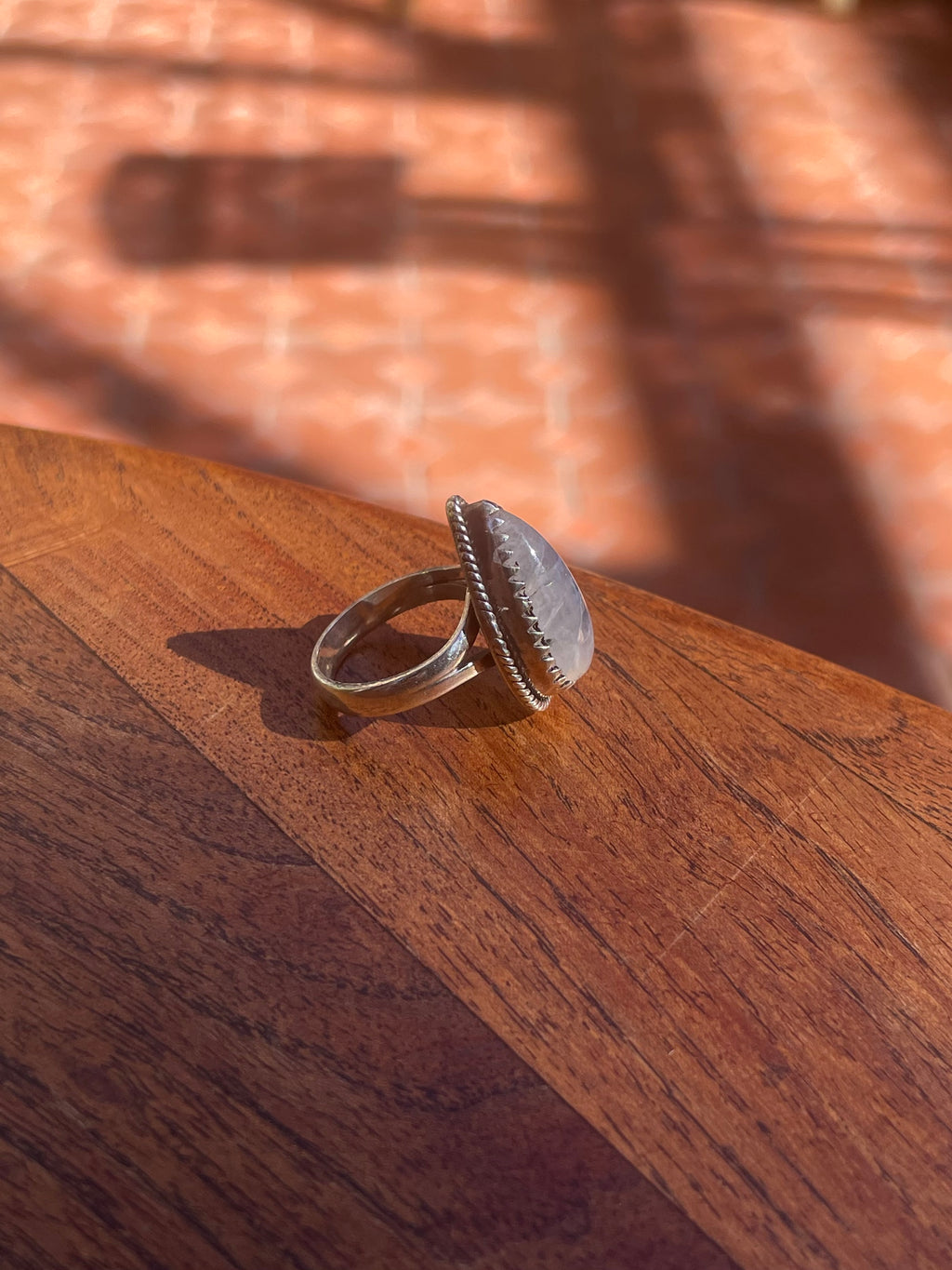 Moonstone Ring | Sterling Silver | Handmade Size 7 C862