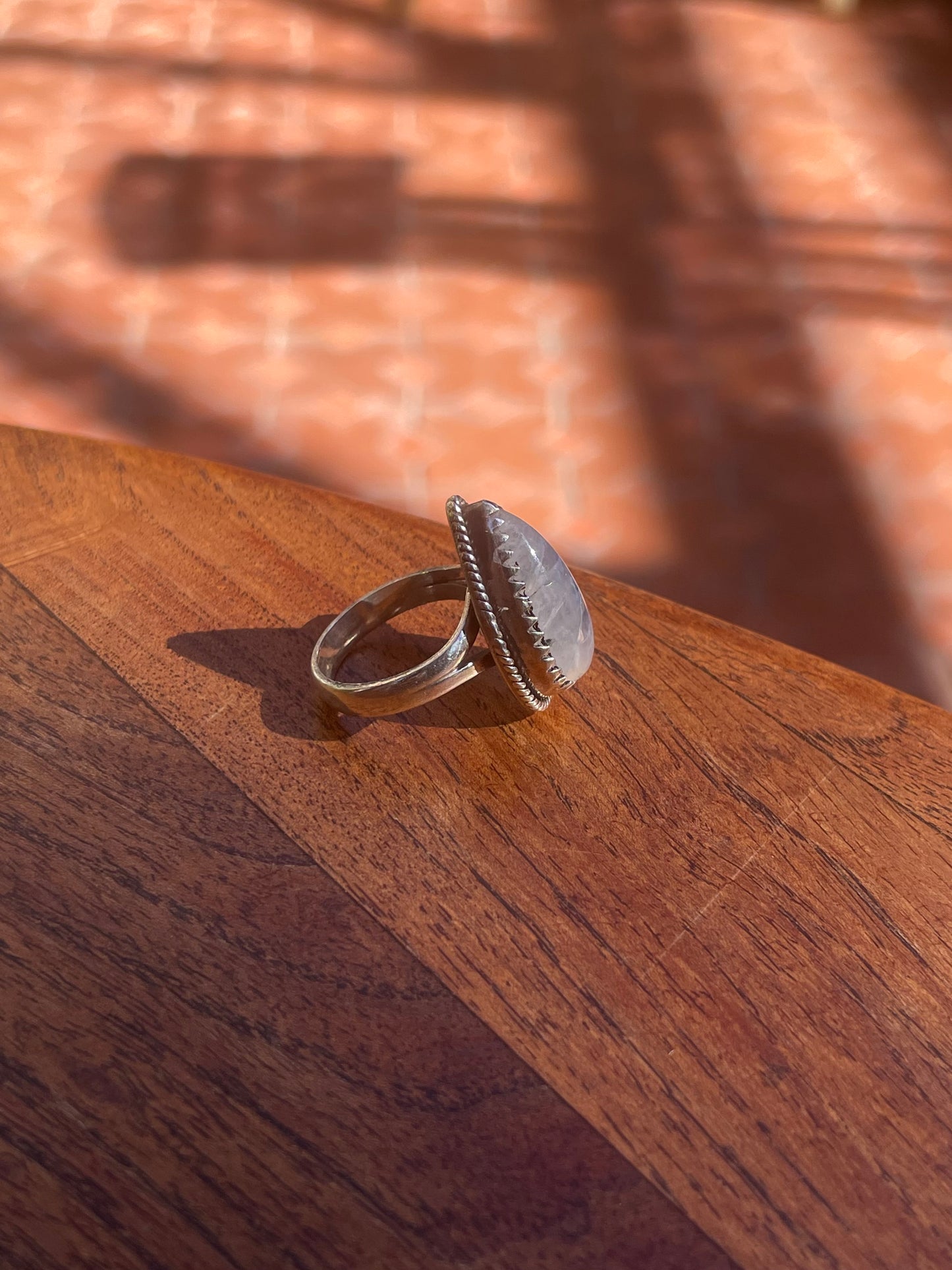 Moonstone Ring | Sterling Silver | Handmade Size 7 C862