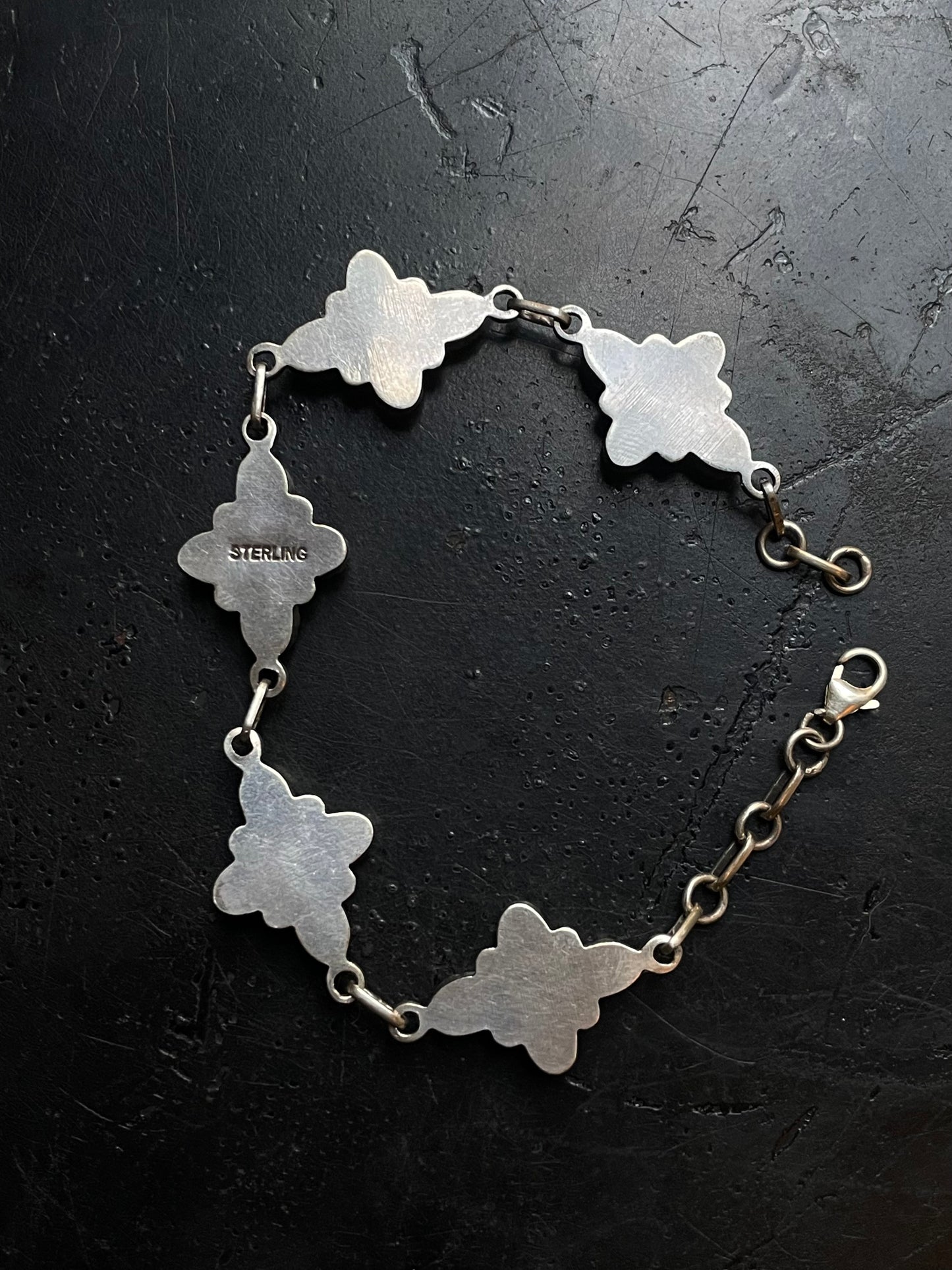 Turquoise Cluster Link Bracelet | 925 Sterling Silver G416