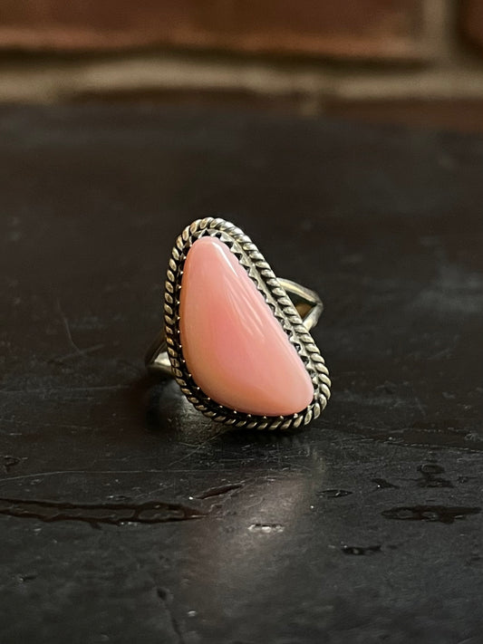 Pink Conch Ring Size 8 | 925 Sterling Silver Southwest E169
