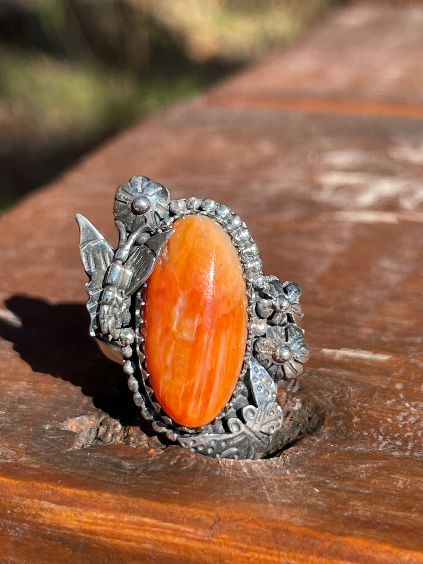 Spiny Oyster Butterfly Ring Size 9 | 925 Sterling Silver Southwest B995